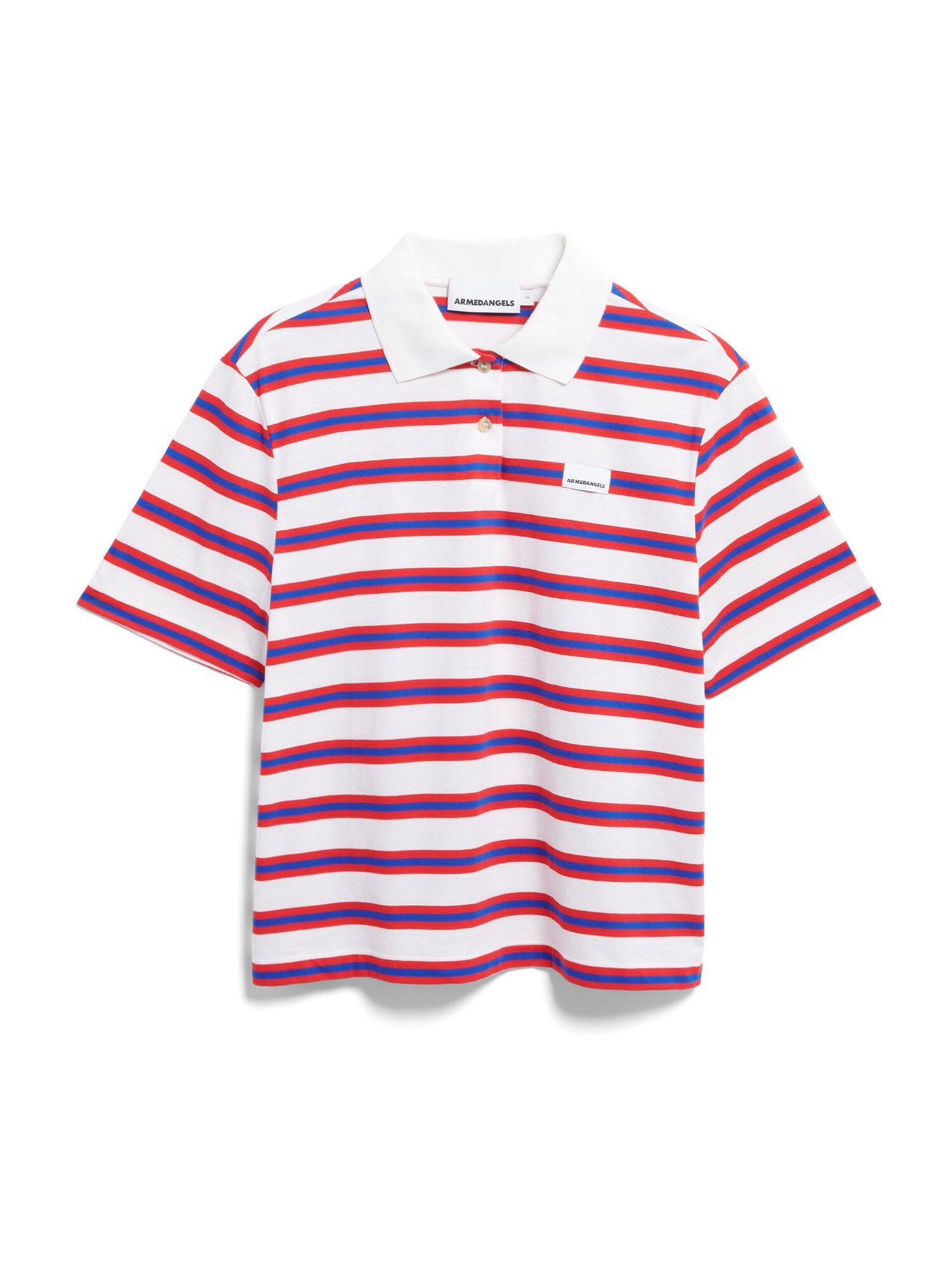 ARMEDANGELS Tricou  ecru / albastru / roșu