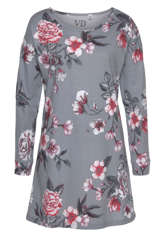 VIVANCE Nachthemd Damen Größe 4XL/5XL grau / pink / weiß