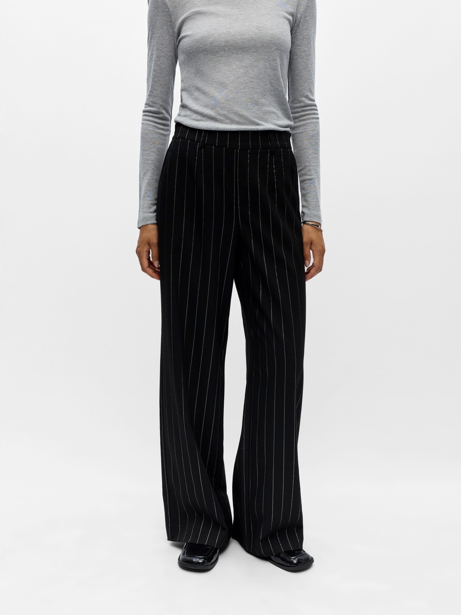 OBJECT Pantaloni OBJLISA negru / alb