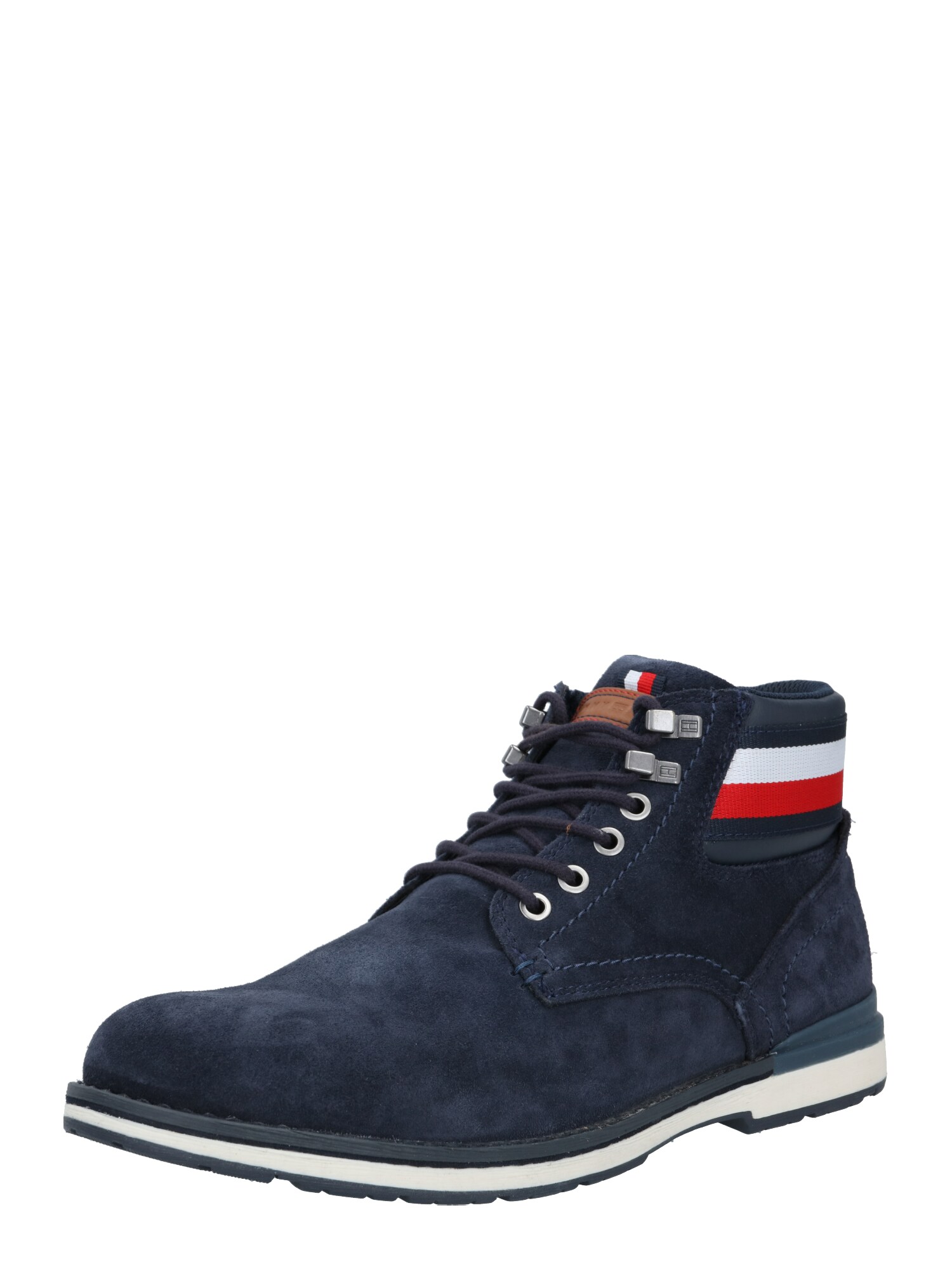 TOMMY HILFIGER Auliniai batai su raišteliais  raudona / balta / tamsiai mėlyna