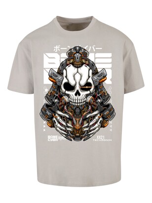 F4NT4STIC Shirt ‘Bone Cyber Techronin CYBERPUNK STYLES’ Grijs / Gemengde kleuren