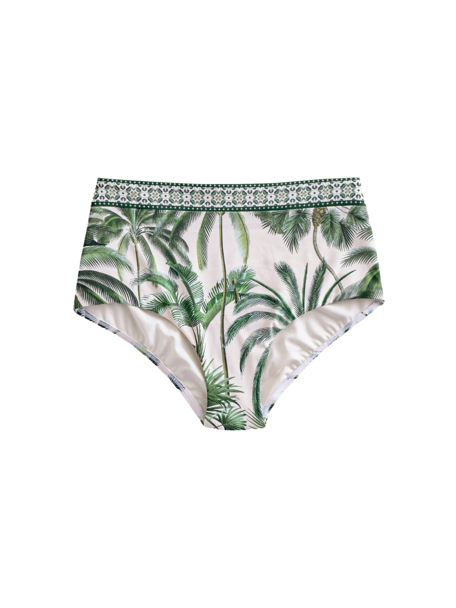 Next Slip costum de baie  crem / verde pin
