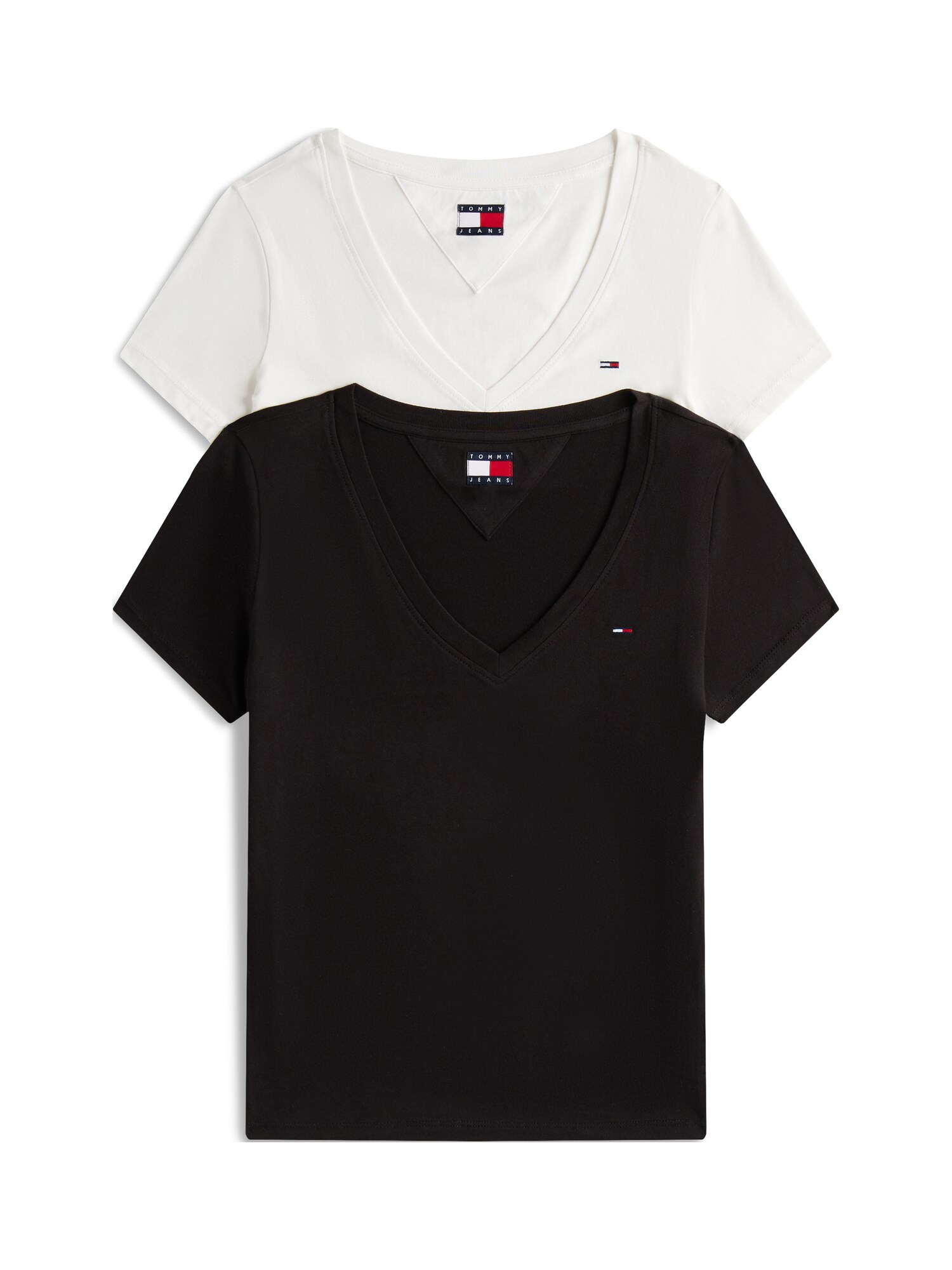 Tommy Jeans Tricou negru / alb