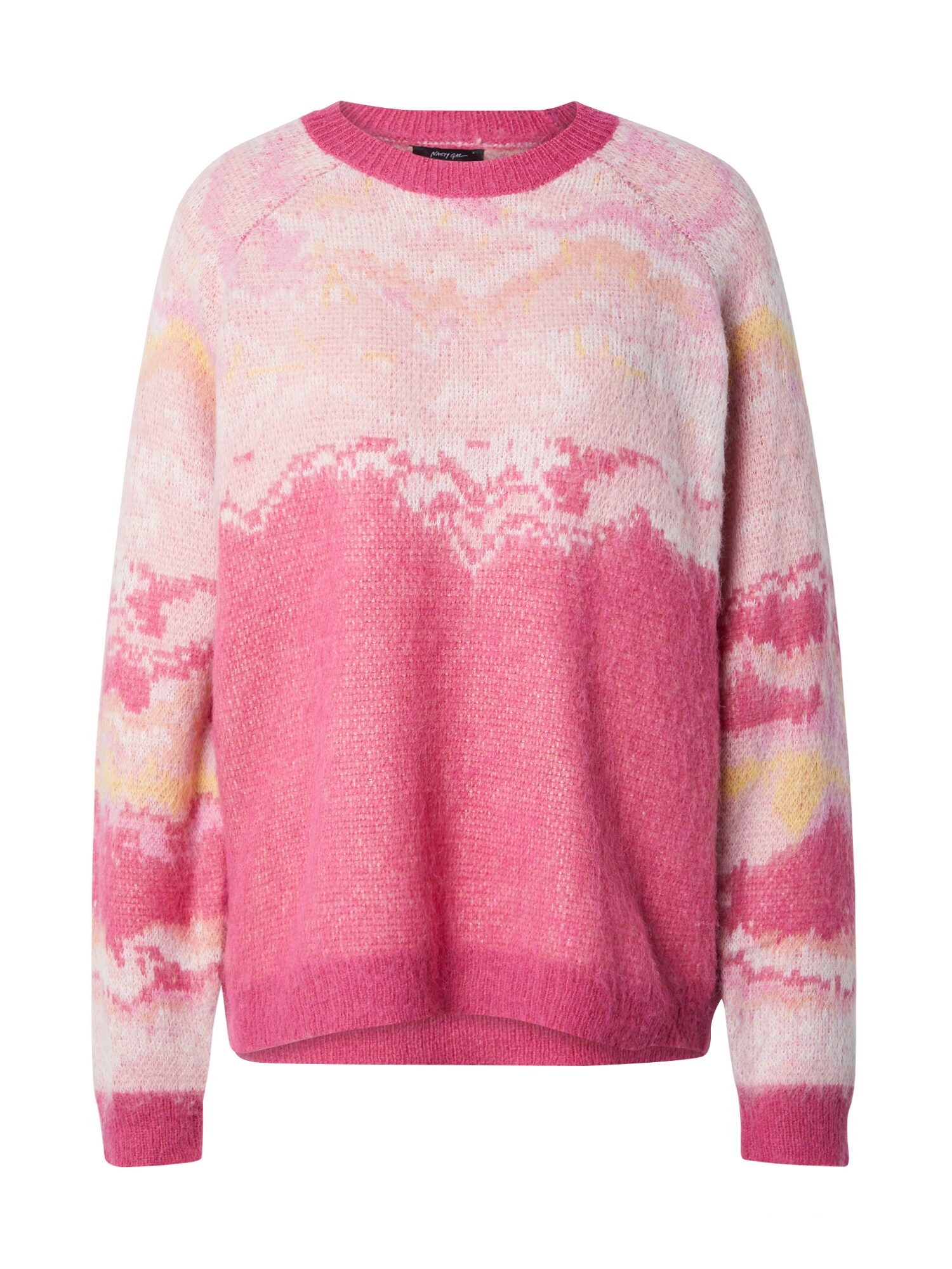 Nasty Gal Sveter béžová / ružová / rosé / s ružovými fľakmi