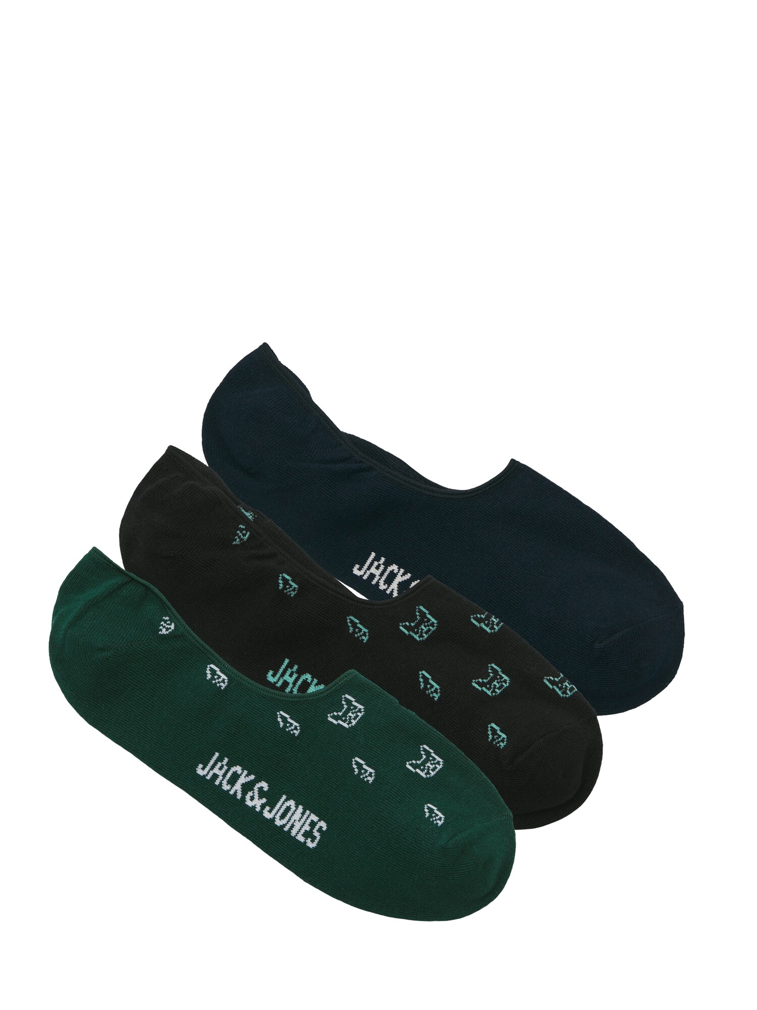 JACK & JONES Titokzoknik  sötétkék / sötétzöld / fekete / fehér akciós termékkép 1