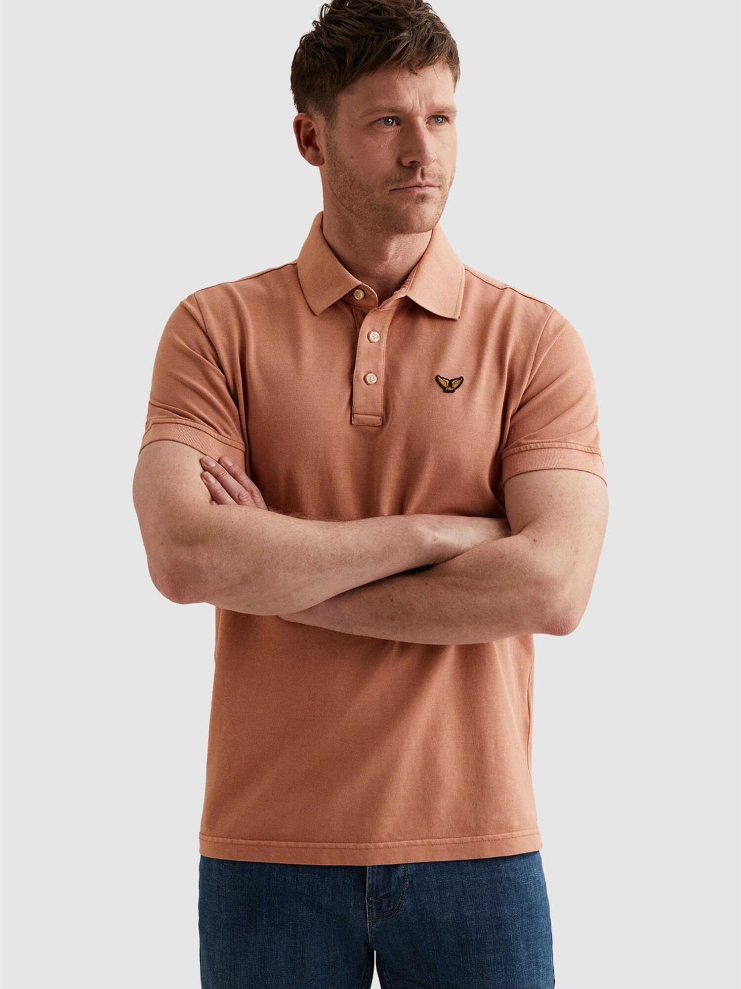 T-shirt 'Polo shirt with garment-dye wash and tailwing logo'