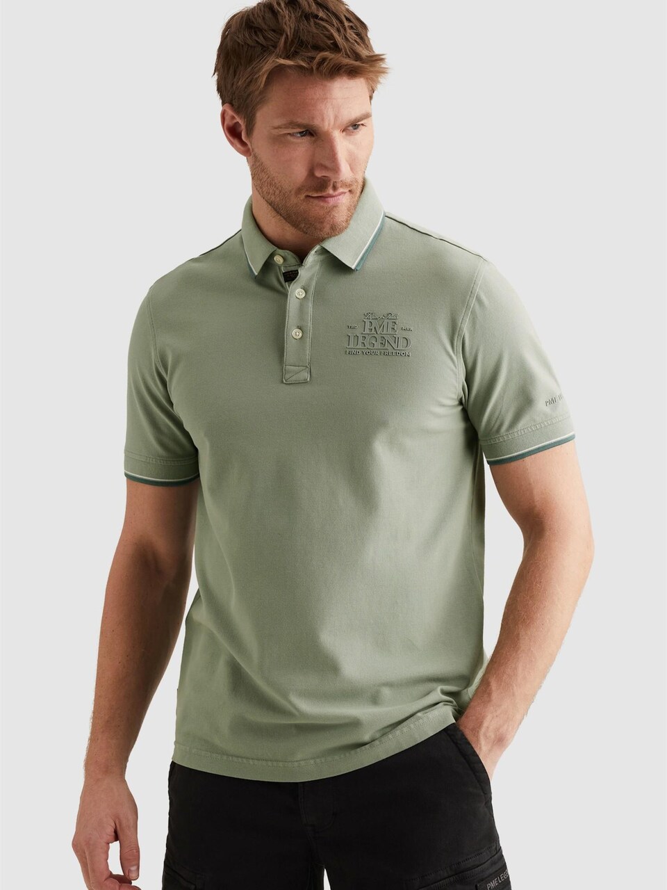 T-shirt 'Polo shirt in piqué with artwork'