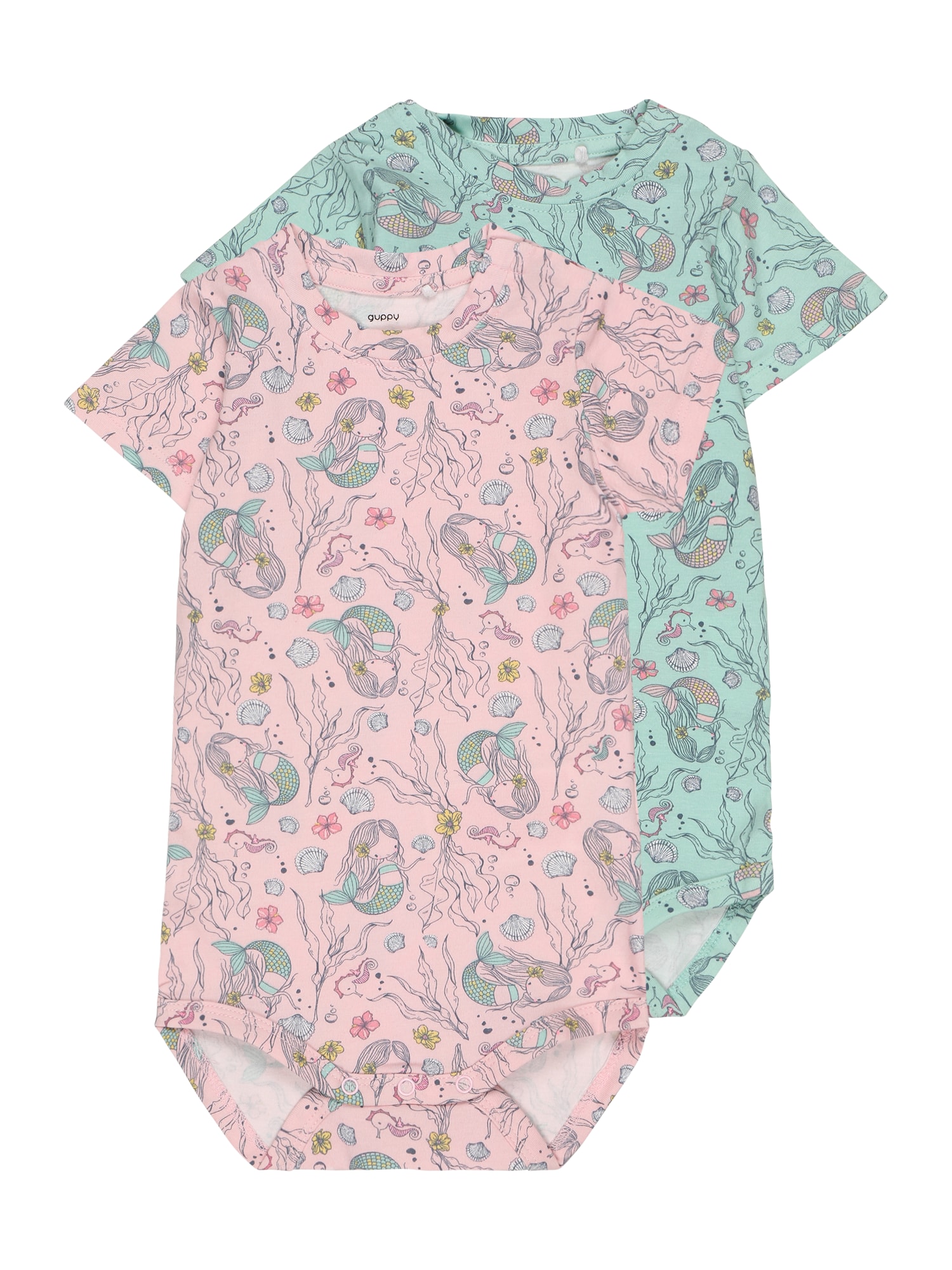 Guppy Macacão/Body  azul pastel / jade / cor-de-rosa / preto / branco