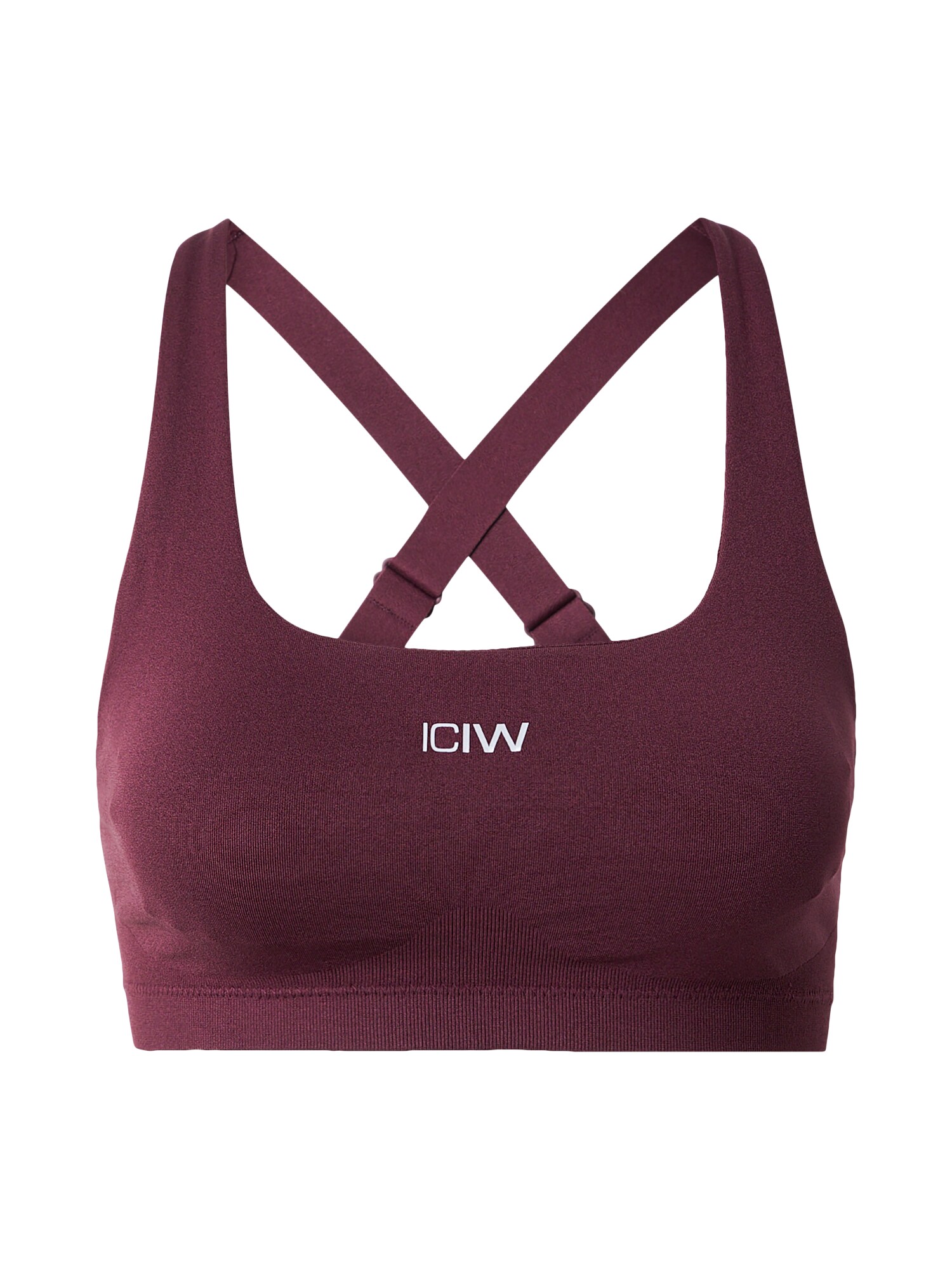 ICANIWILL Sutien sport  roșu burgundy / alb