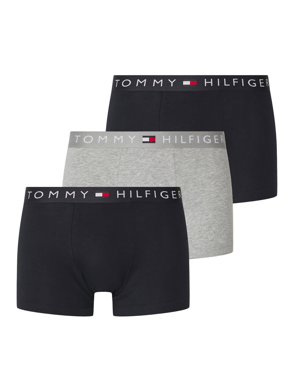 Boxershorts gråmelerad / röd / svart