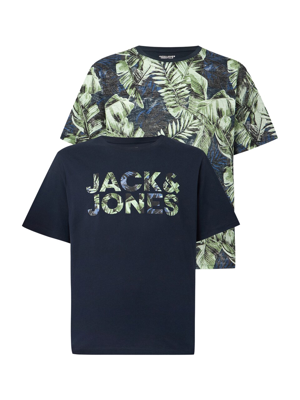 T-shirt 'JJEJEFF' blå / marinblå / ljusgrön