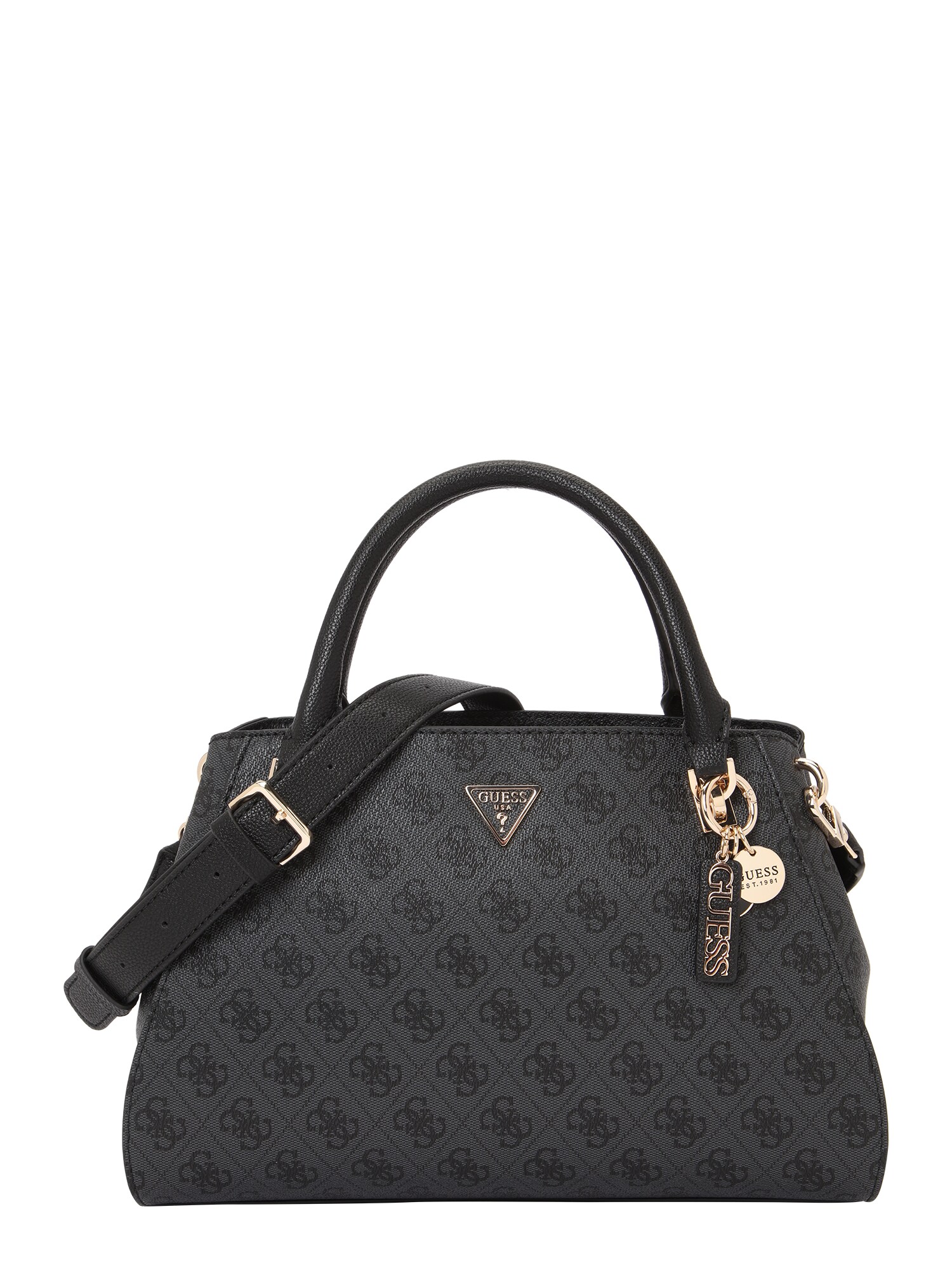 GUESS Poșete NOELLE II LUXURY SATCHEL  maro închis / gri grafit