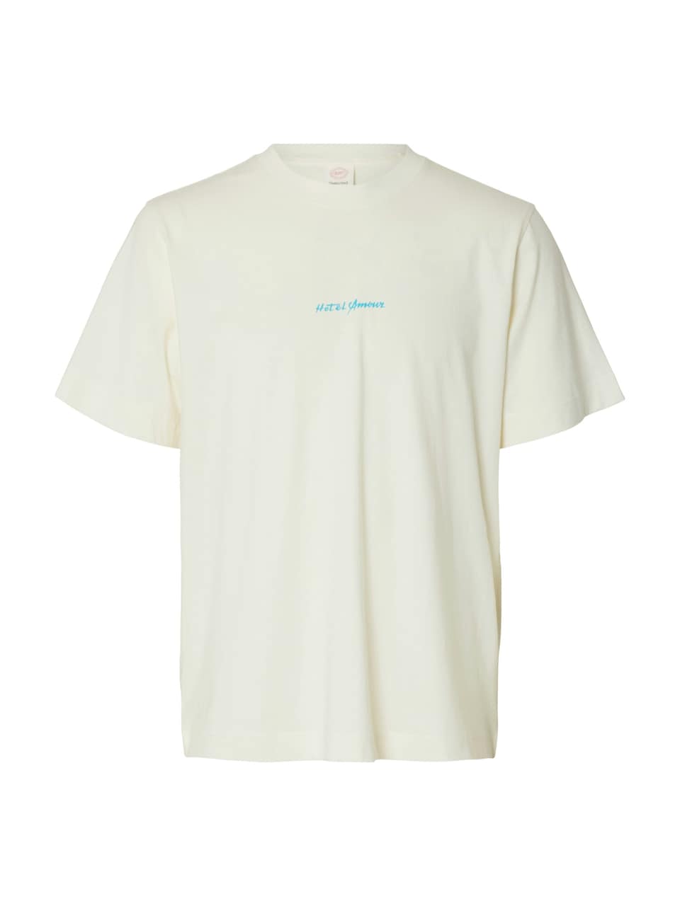 T-shirt 'SLHElias' sand / ljusblå / karamell
