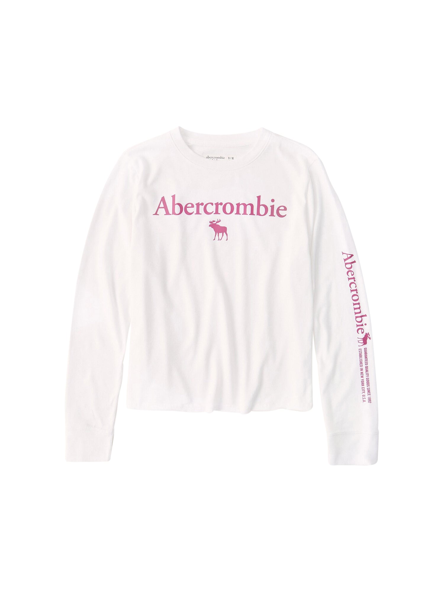 Abercrombie & Fitch Marškinėliai  balta / tamsiai rožinė