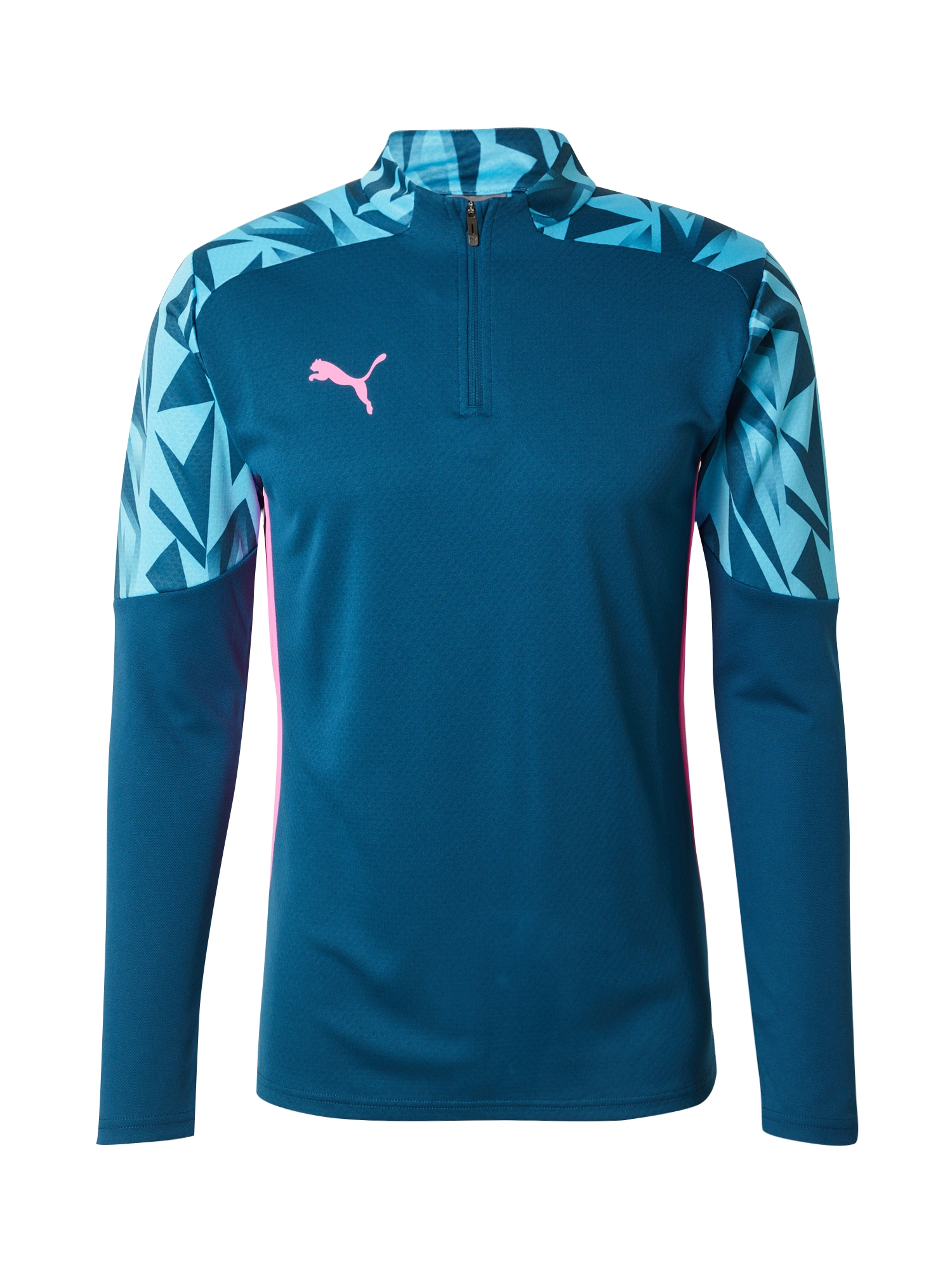PUMA Funkčné tričko 'Individual Final'  modrozelená / svetlomodrá / ružová