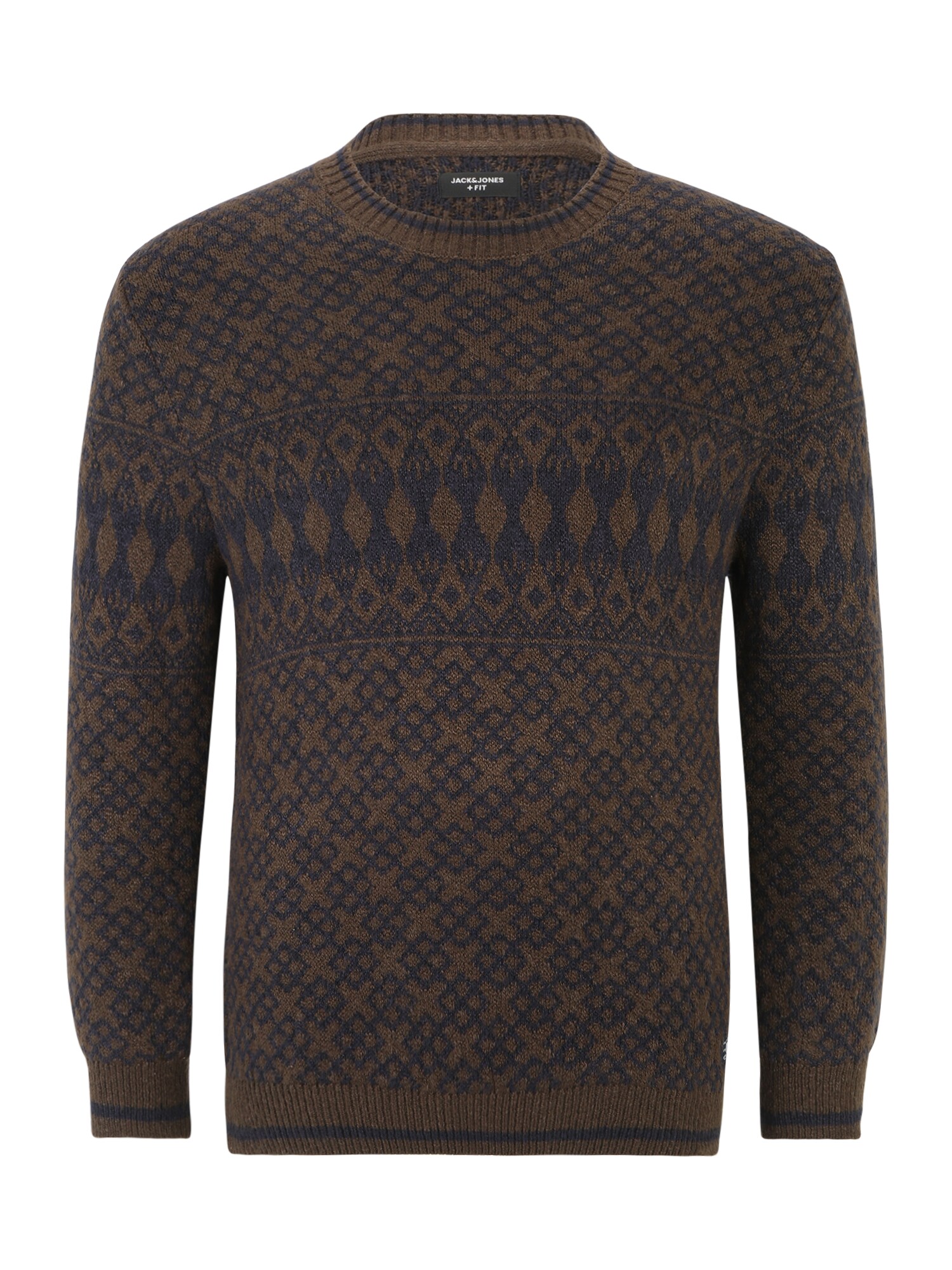 Jack & Jones Plus Sveter 'RYAN'  hnedá / čokoládová