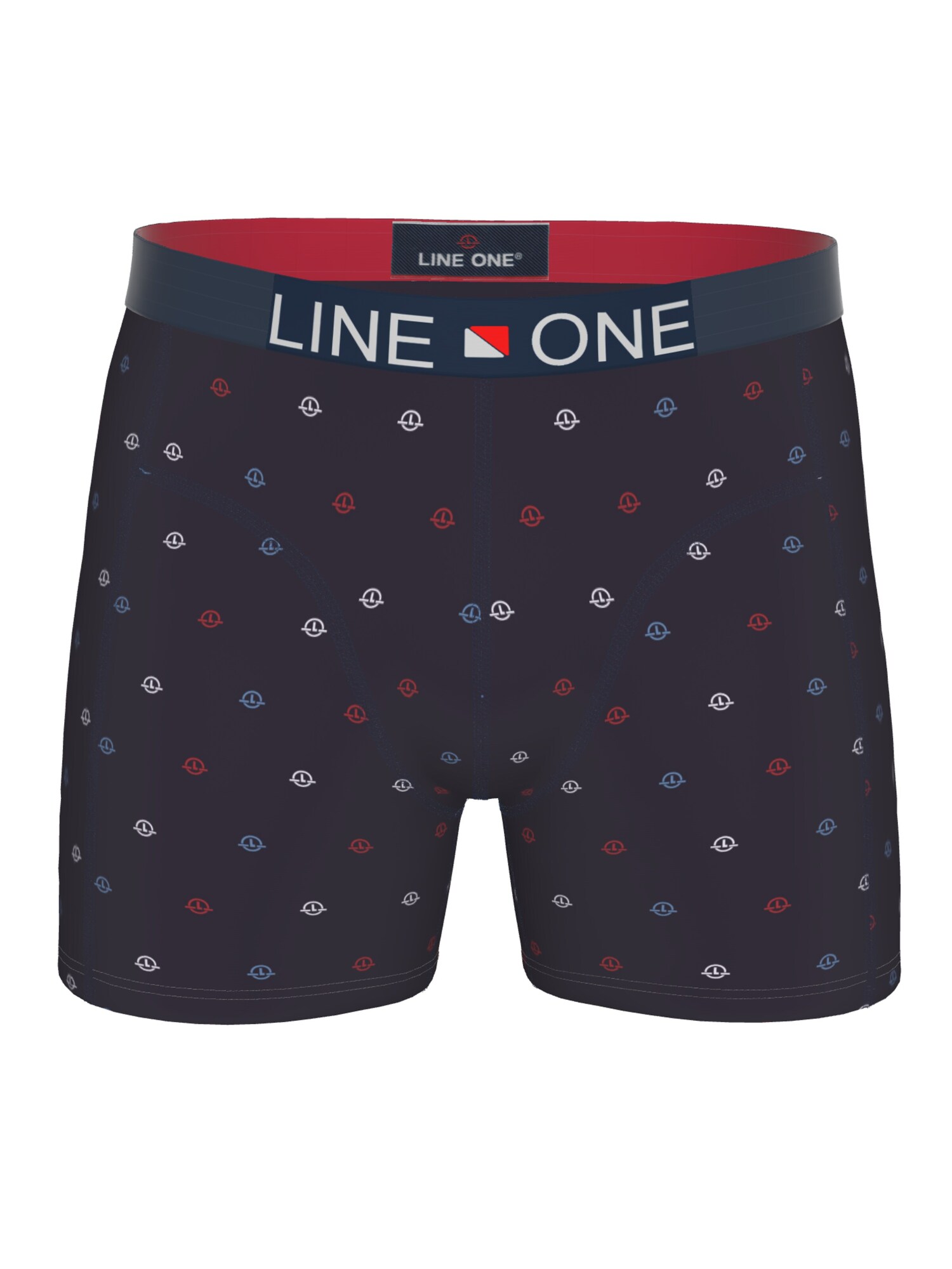 Line One Bokserice 'Line One Herren Boxershort "Digital" bedruckt' mornarsko plava / nebesko plava / crvena / bijela