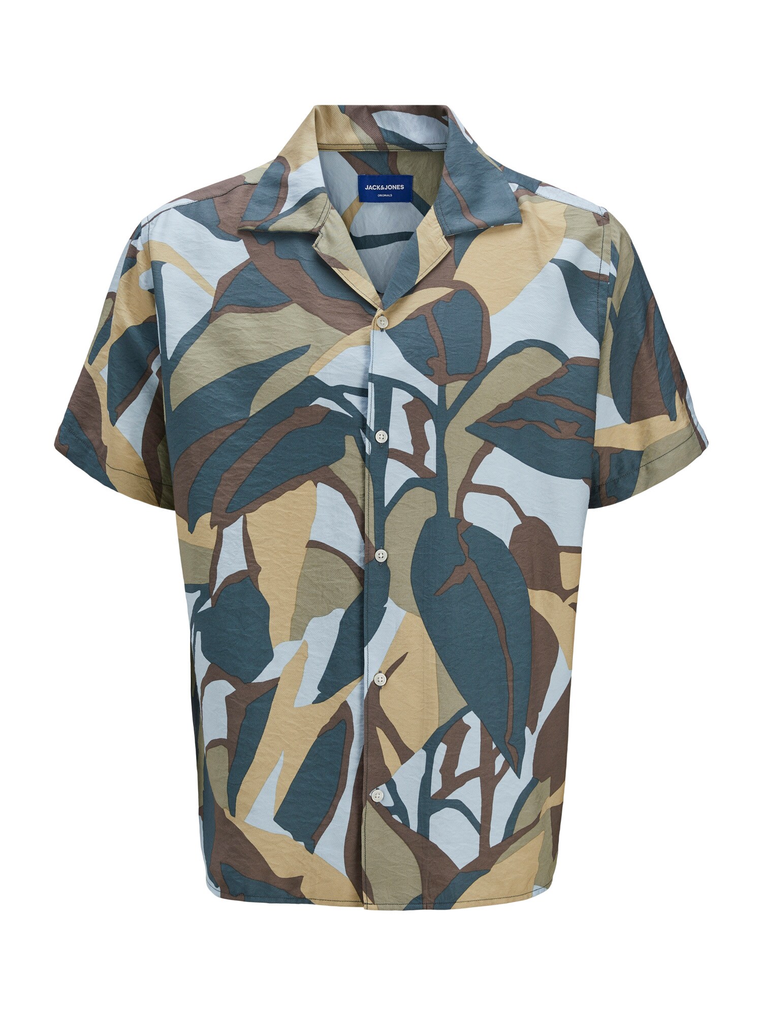 Jack & Jones Plus Cămașă  cyan / ciocolatiu / gri taupe