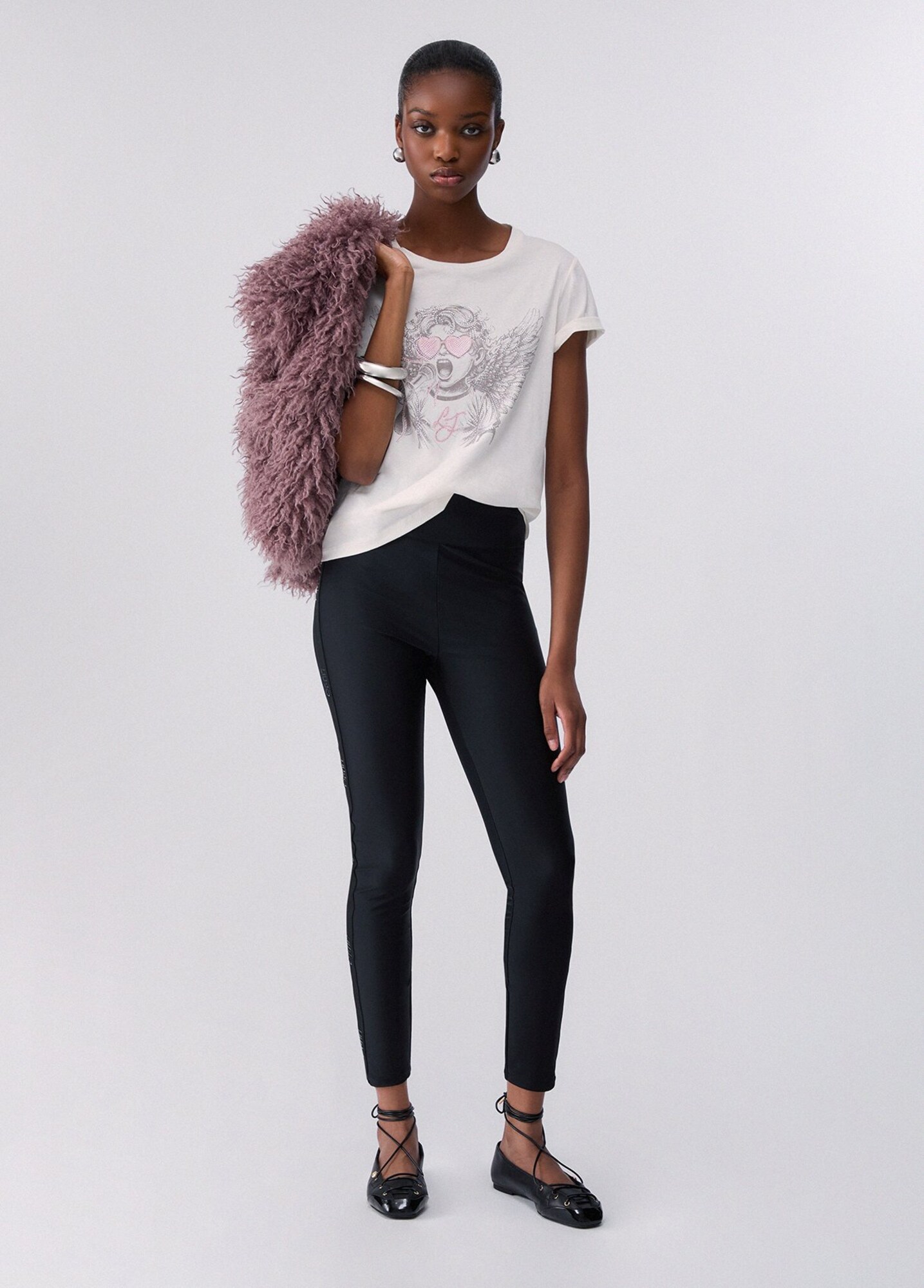 Liu Jo Camiseta  gris claro / blanco – imagen 4