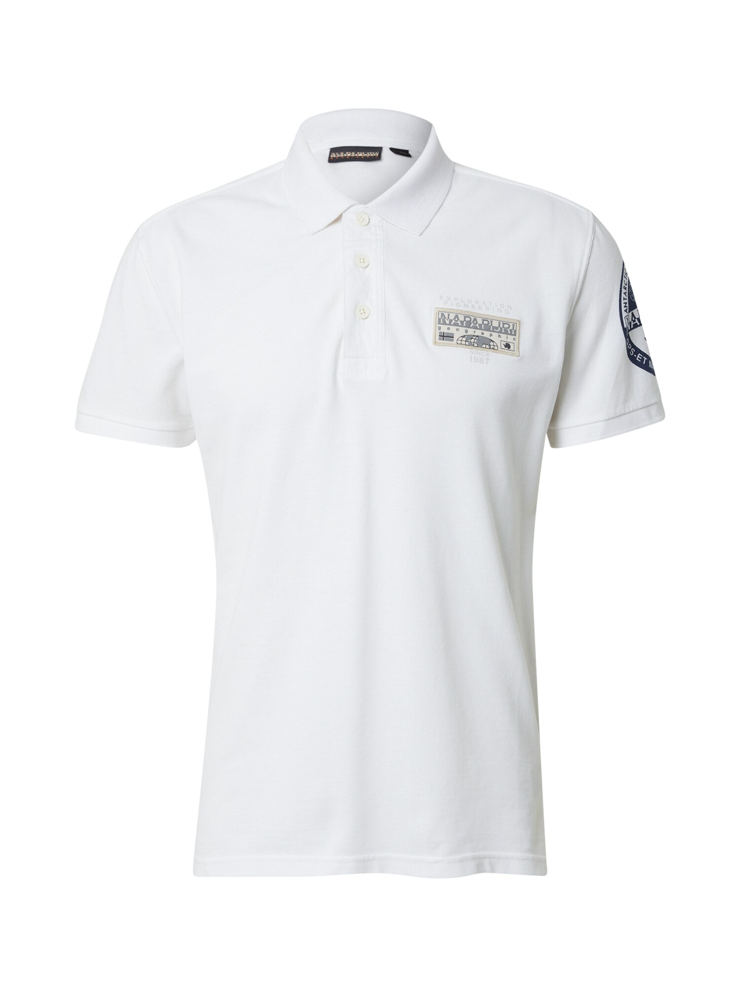 NAPAPIJRI Tricou E-AMUNDSE  bej deschis / bleumarin / gri / alb