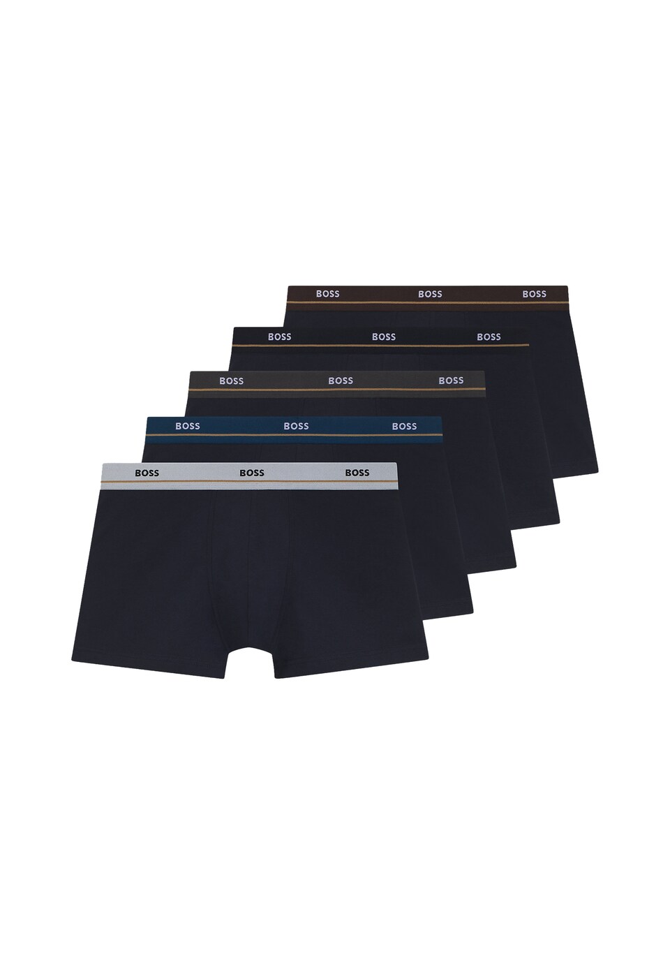 Boxershorts nattblå / brun / greige