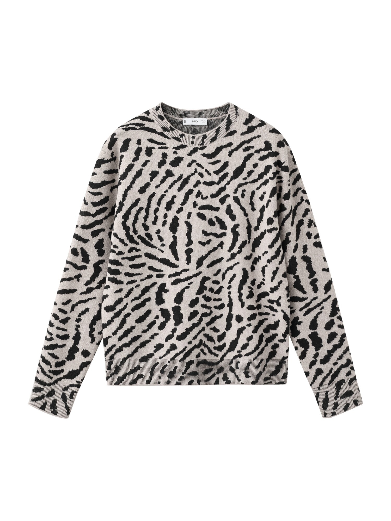 MANGO Pulover FELINA  maro deschis / negru