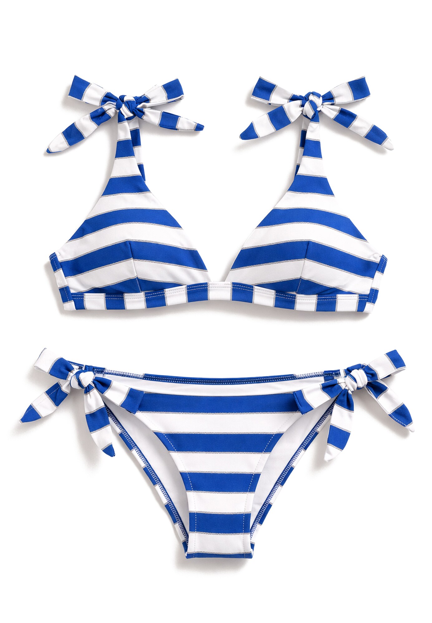 Gisela Costum de baie două piese  albastru / alb