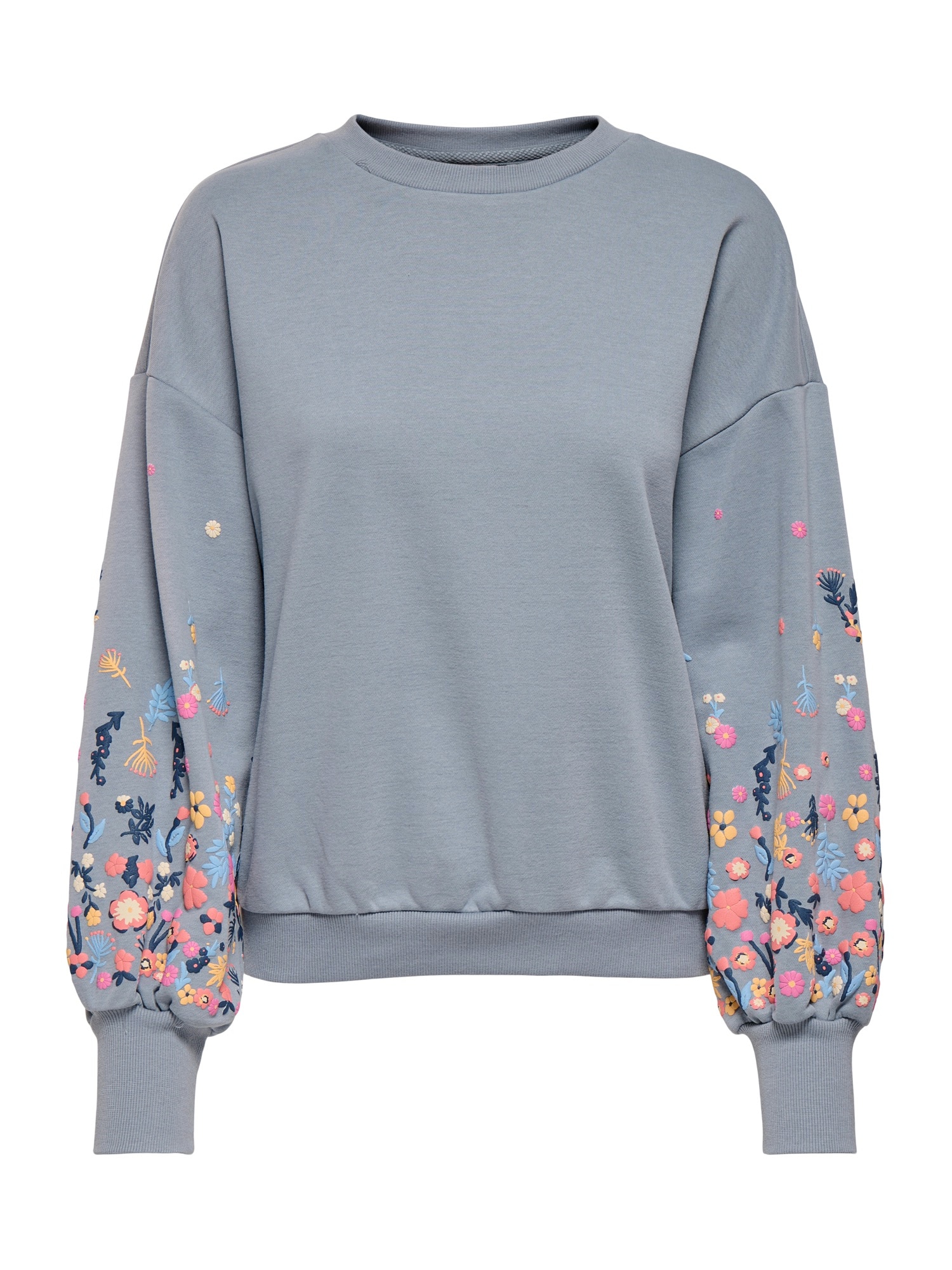 ONLY Bluză de molton ONLBrooke  albastru porumbel / albastru deschis / galben / portocaliu