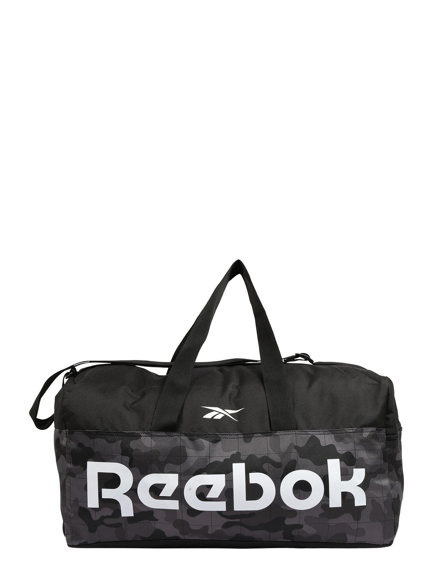 REEBOK Sportinis krepšys  juoda / balta / tamsiai pilka / pilka