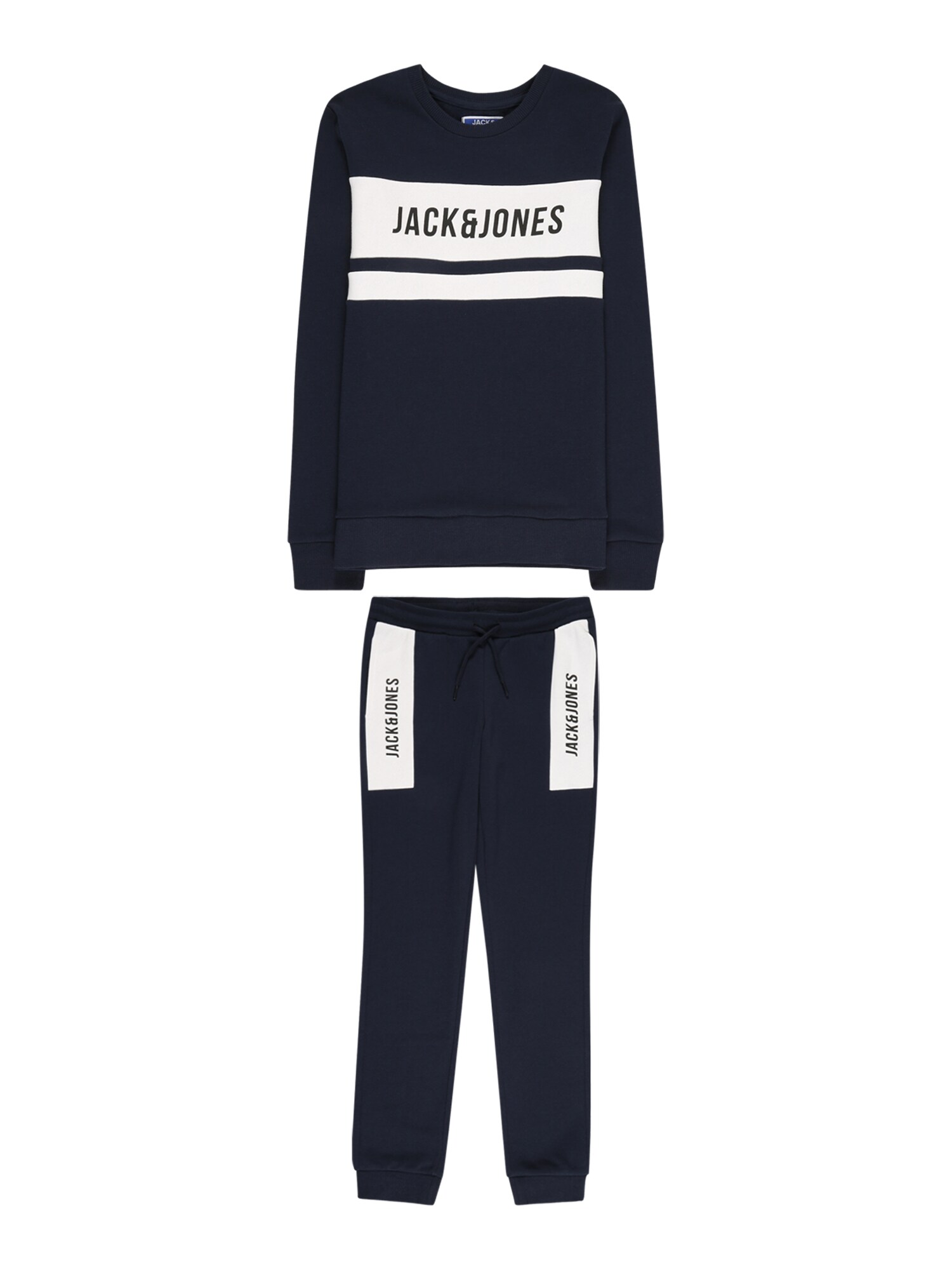 Jack & Jones Junior Облекло за бягане 'Toms'  нейви синьо / бяло