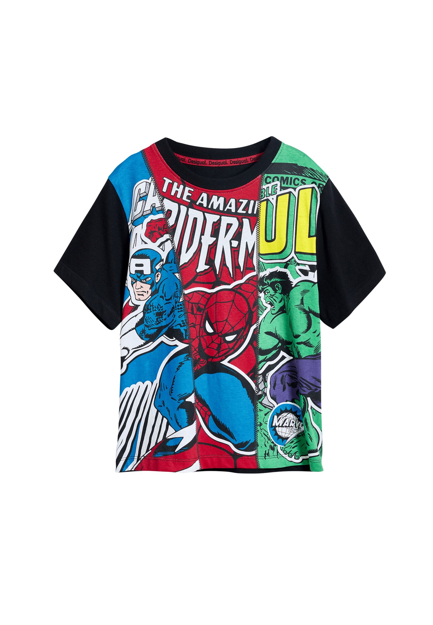Desigual Tricou Marvel™  albastru / verde / roșu / negru