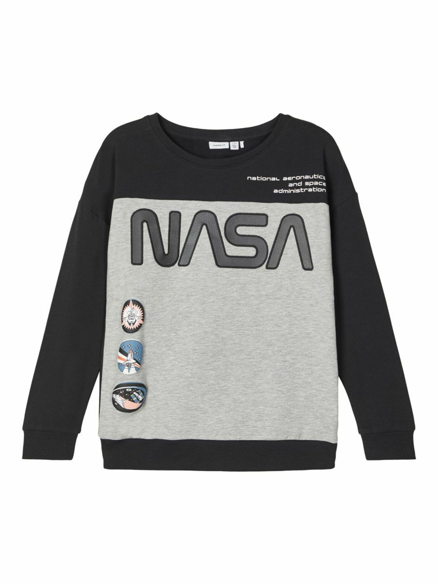 NAME IT Megztinis be užsegimo 'Nasa'  juoda / mišrios spalvos