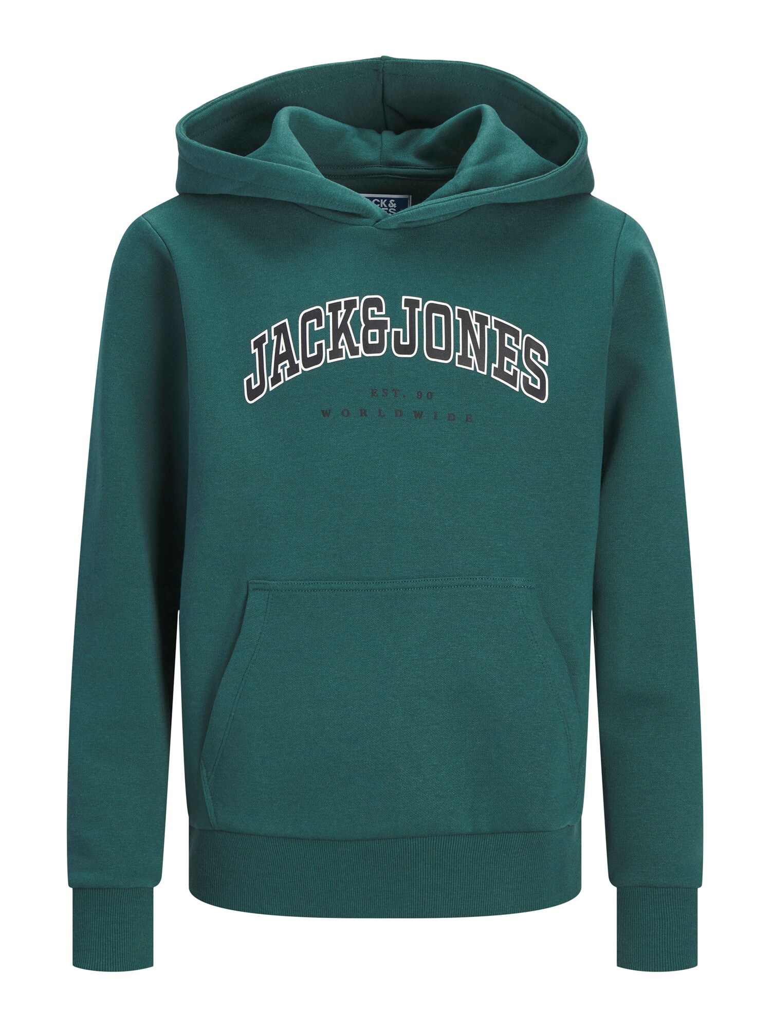 Jack & Jones Junior Mikina 'JJECaleb'  jedľová / čierna / biela