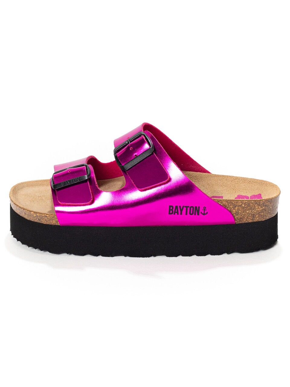 Pantolette 'JAPET' ljusbrun / fuchsia