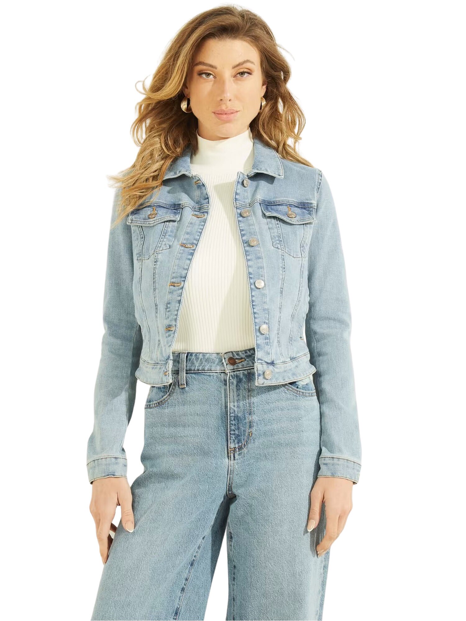 GUESS Prechodná bunda modrá denim (obrázok 3)