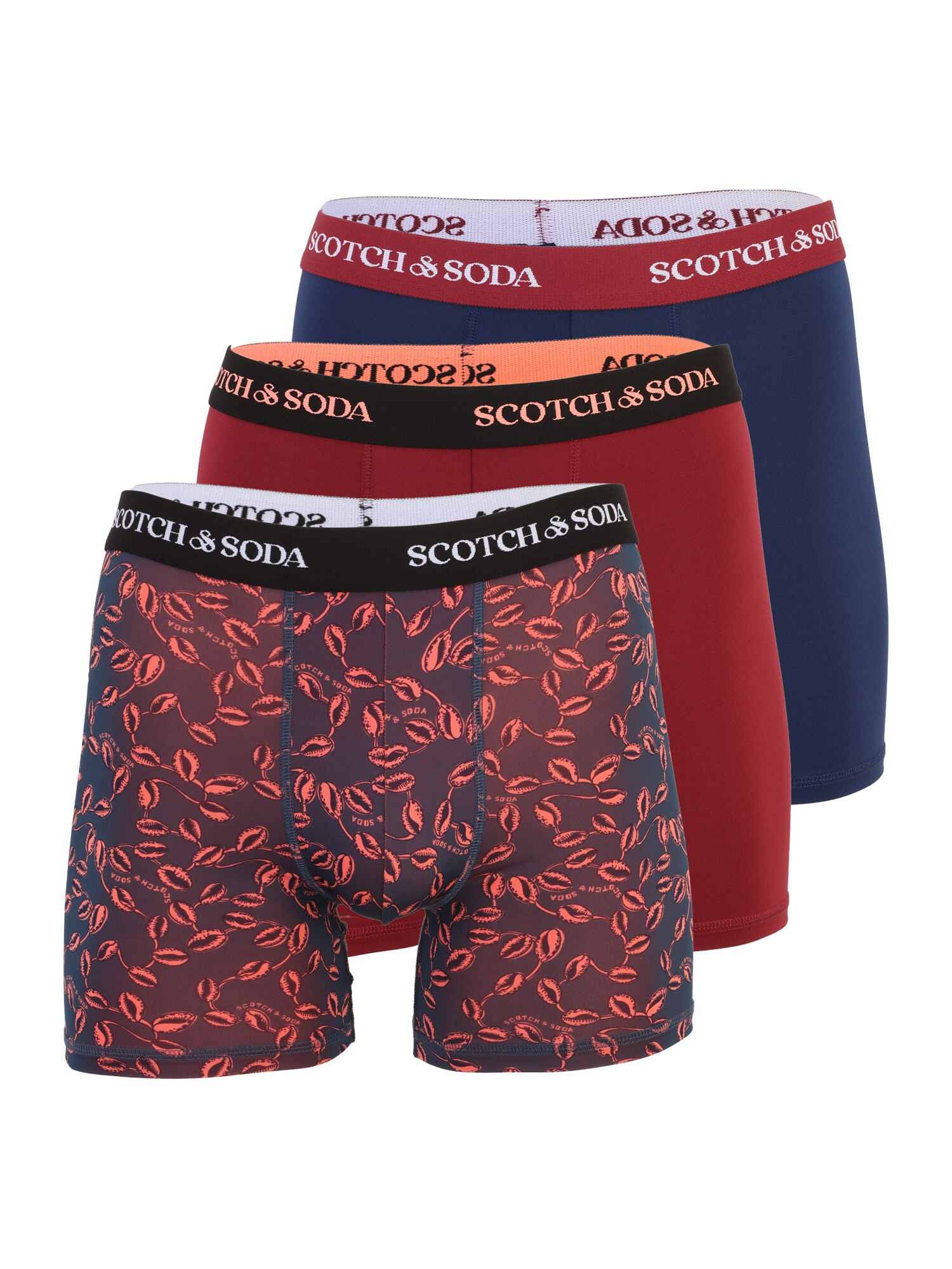 SCOTCH & SODA Calzoncillo boxer azul oscuro / rojo / rojo oscuro / negro