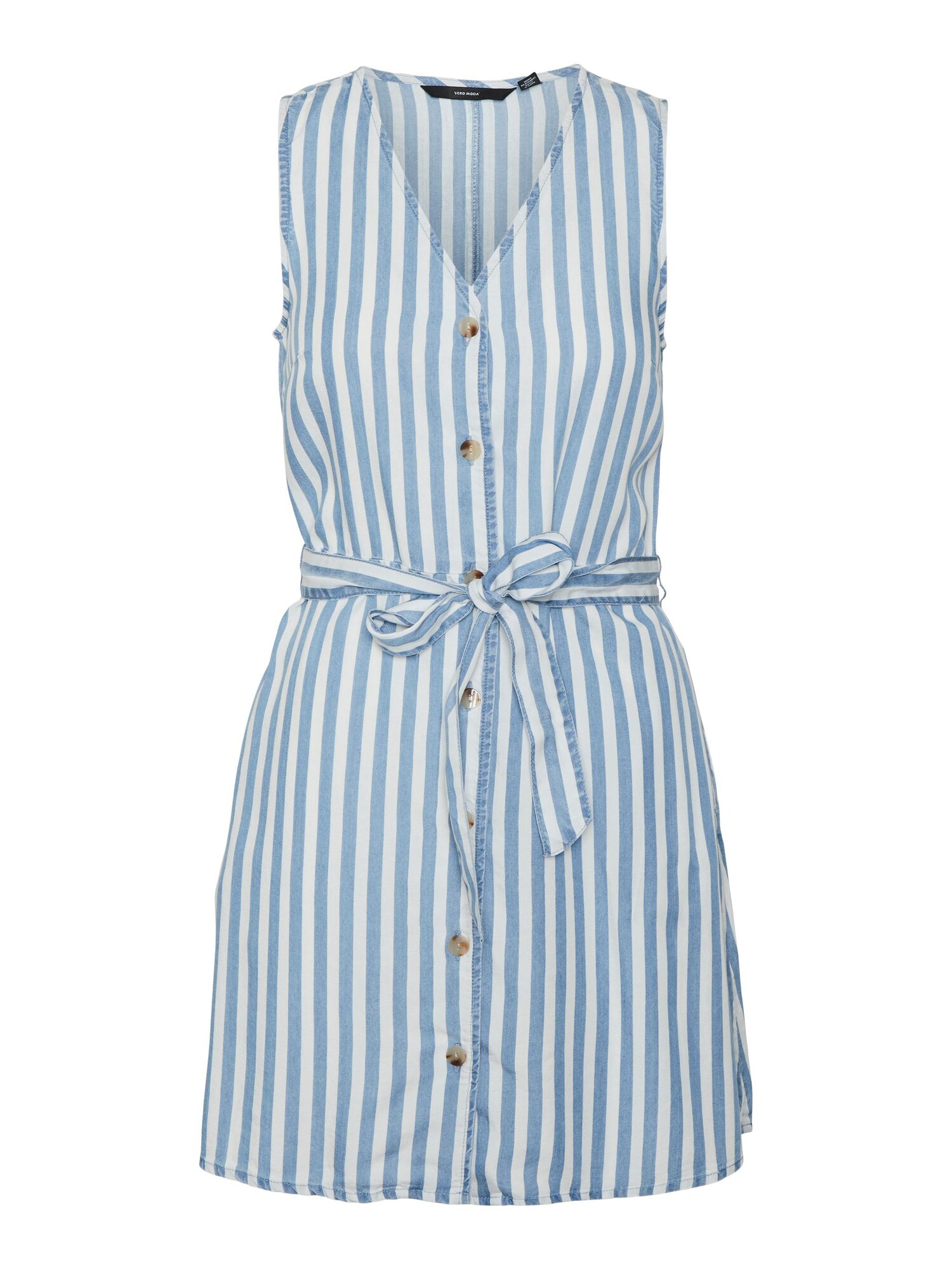 Vero Moda Rochie Tip Bluza 'viviana'  Albastru Denim / Alb