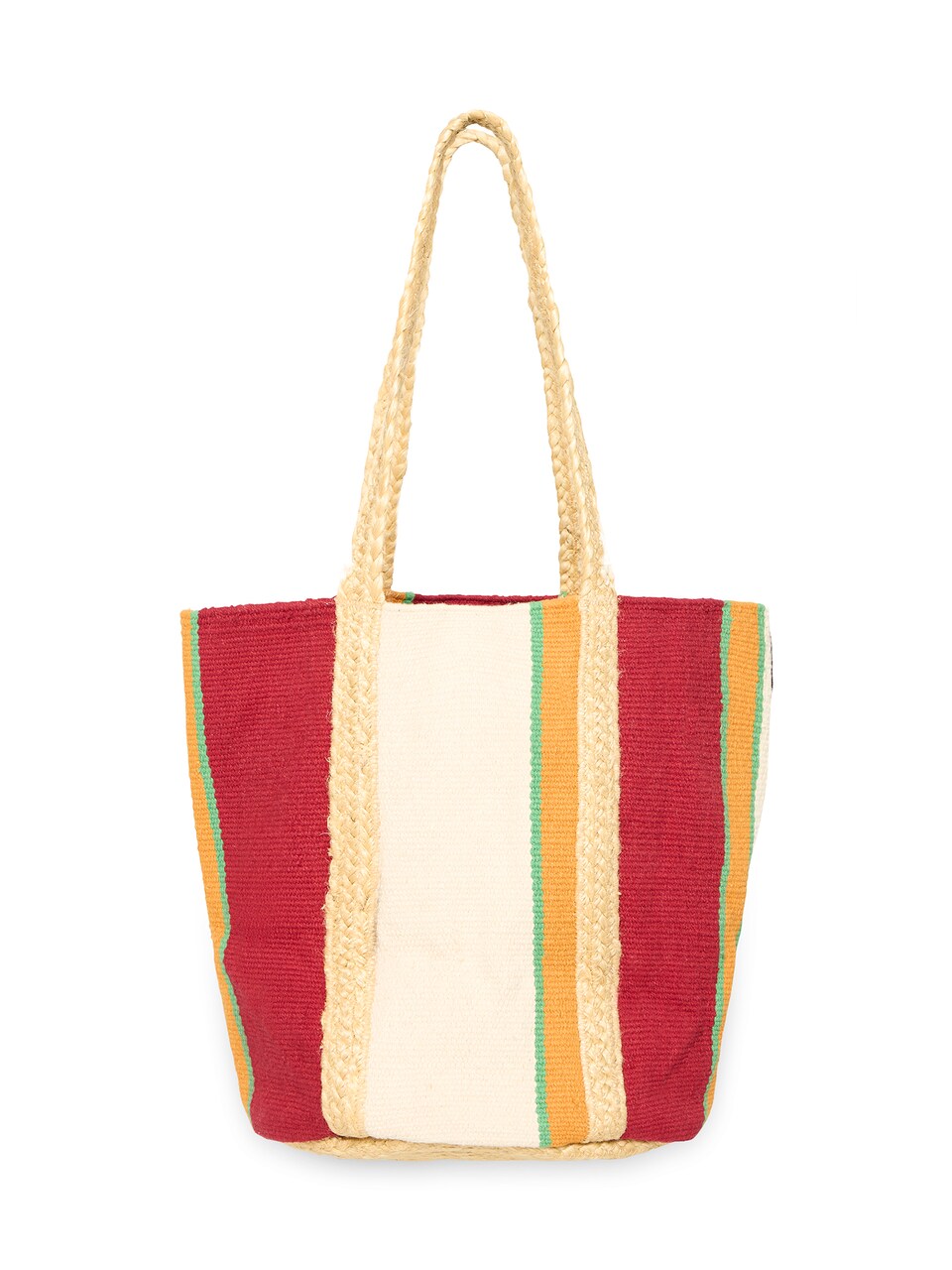 Strandväska 'IAELISABETH' beige / turkos / saffran