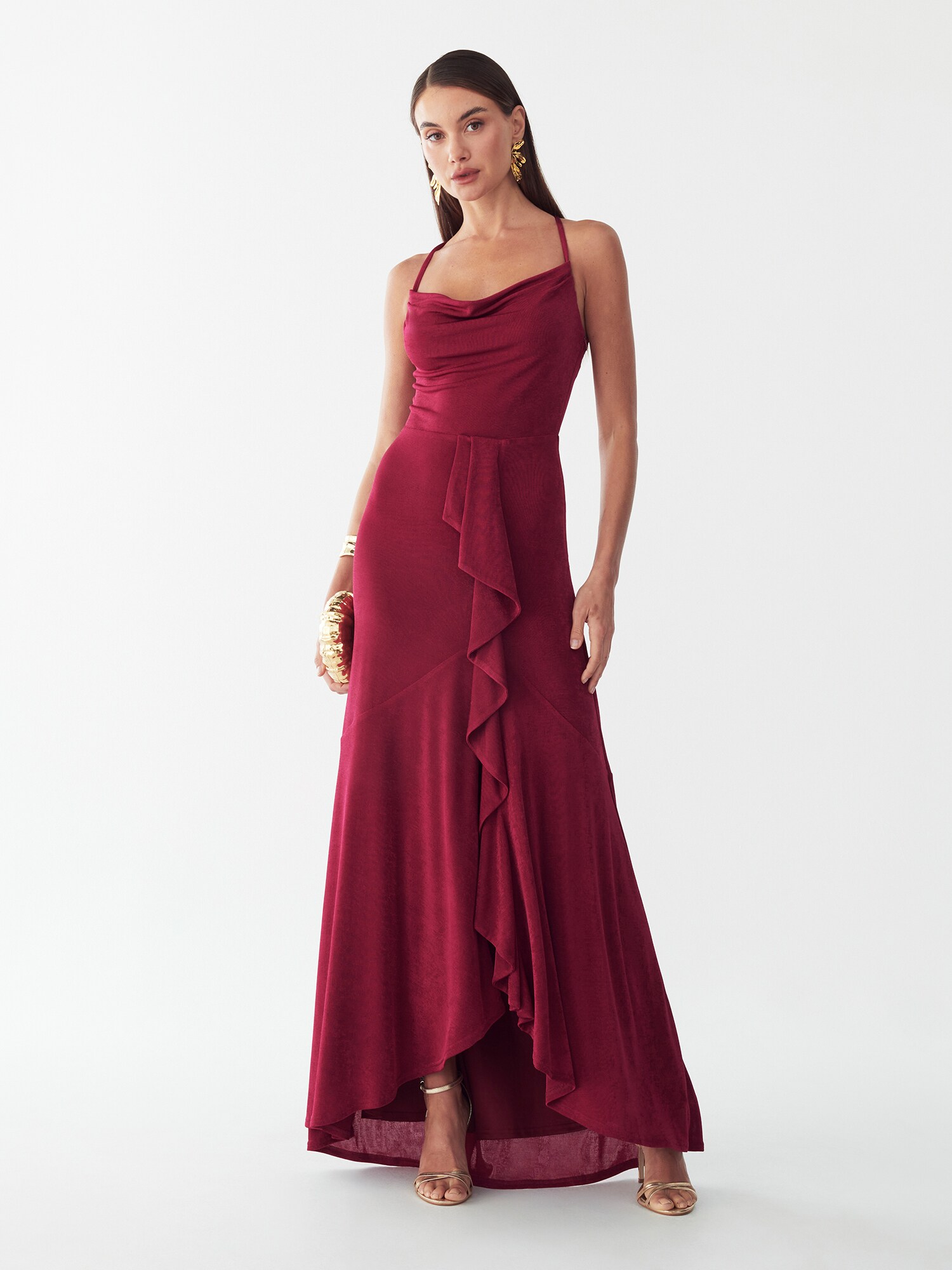 BWLDR Rochie de seară Mila roșu bordeaux