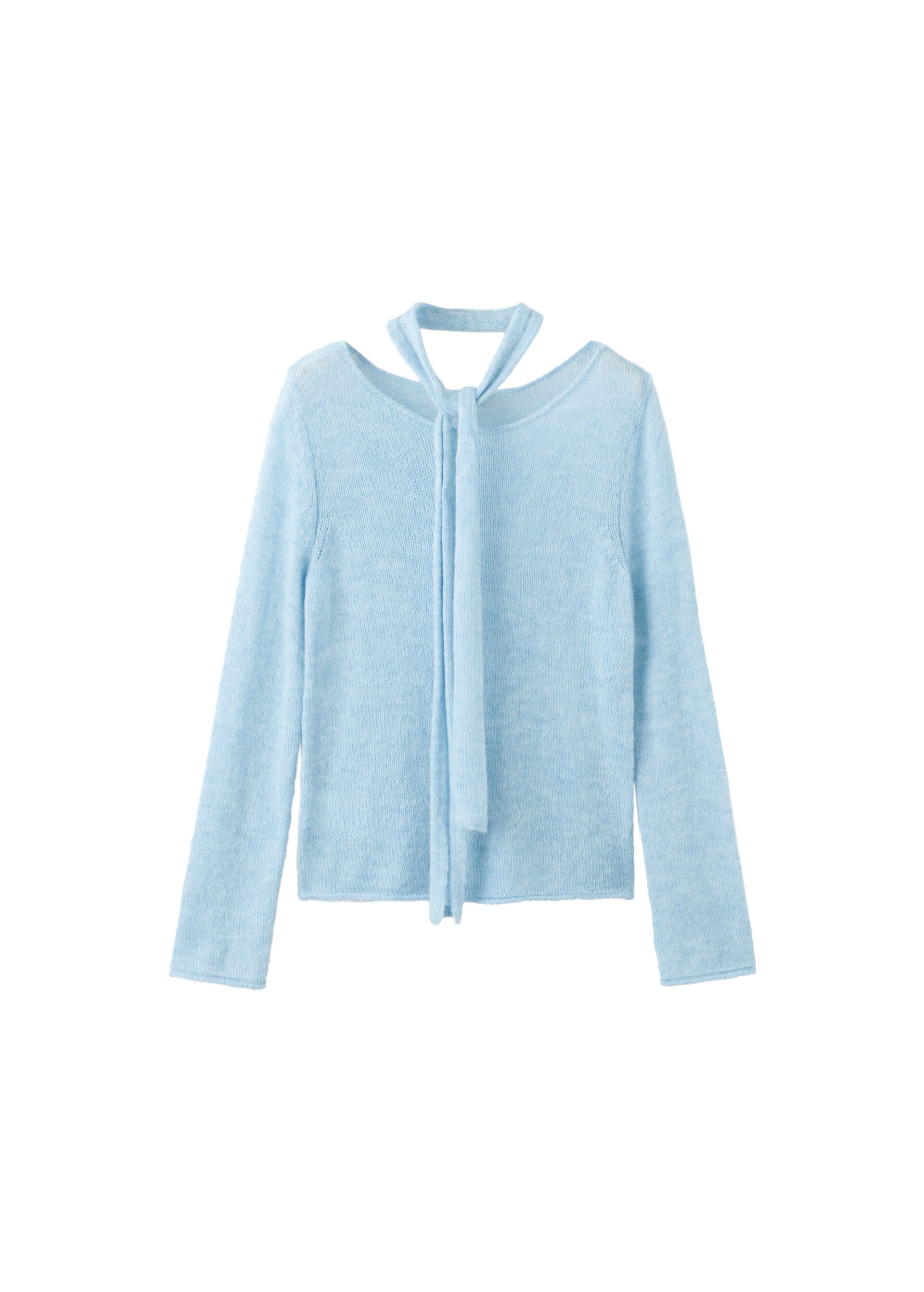 MANGO Boat Neck Jersey With Scarf Detail stickade tröjor dam – bild 7