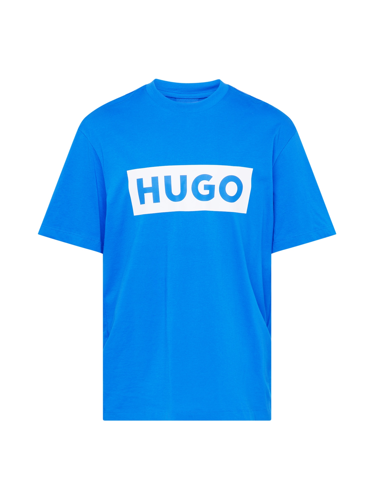 HUGO Blue Тениска 'Nico'  лазурно синьо / бяло