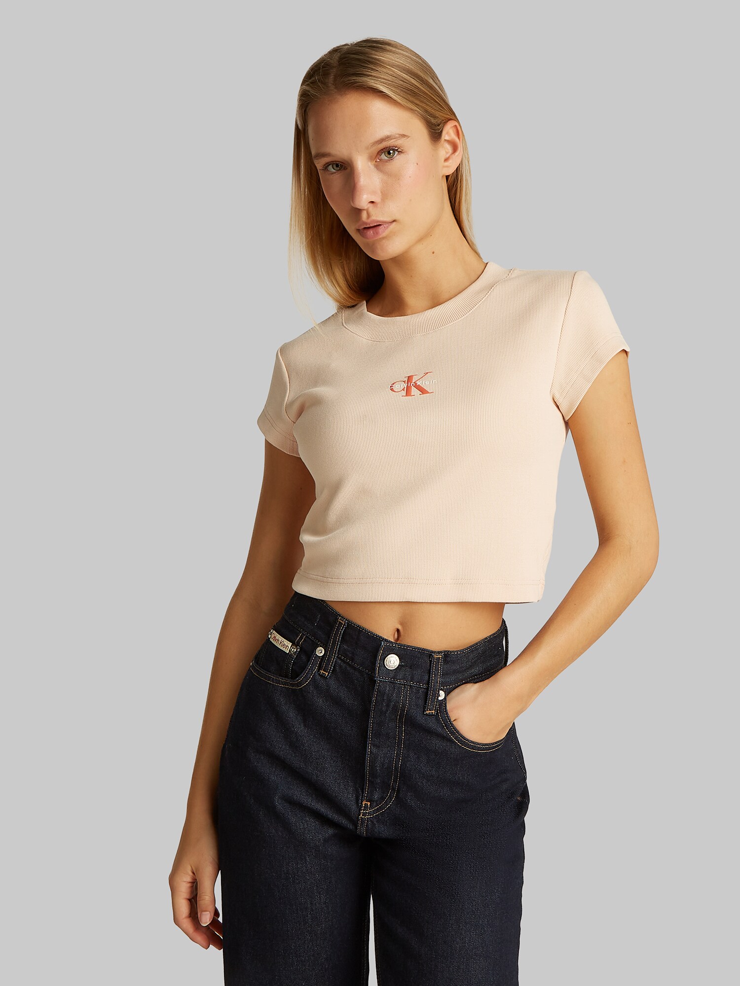 Calvin Klein Jeans Póló  narancs / gyapjúfehér termék 2. képe