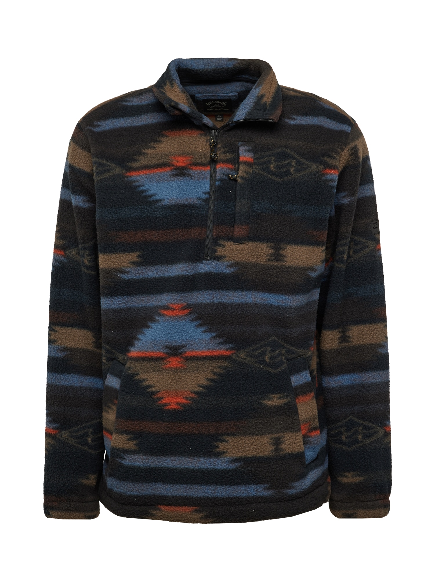 BILLABONG Športový sveter 'BOUNDARY'  dymovo modrá / kaki / oranžová / čierna