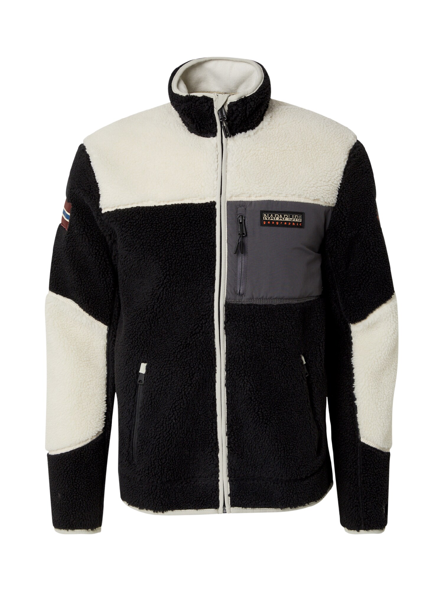NAPAPIJRI Jachetă  fleece Yupik  gri grafit / negru / alb