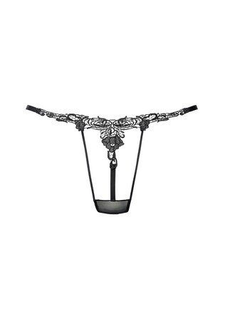 PETITE FLEUR GOLD, String bugyik, fekete