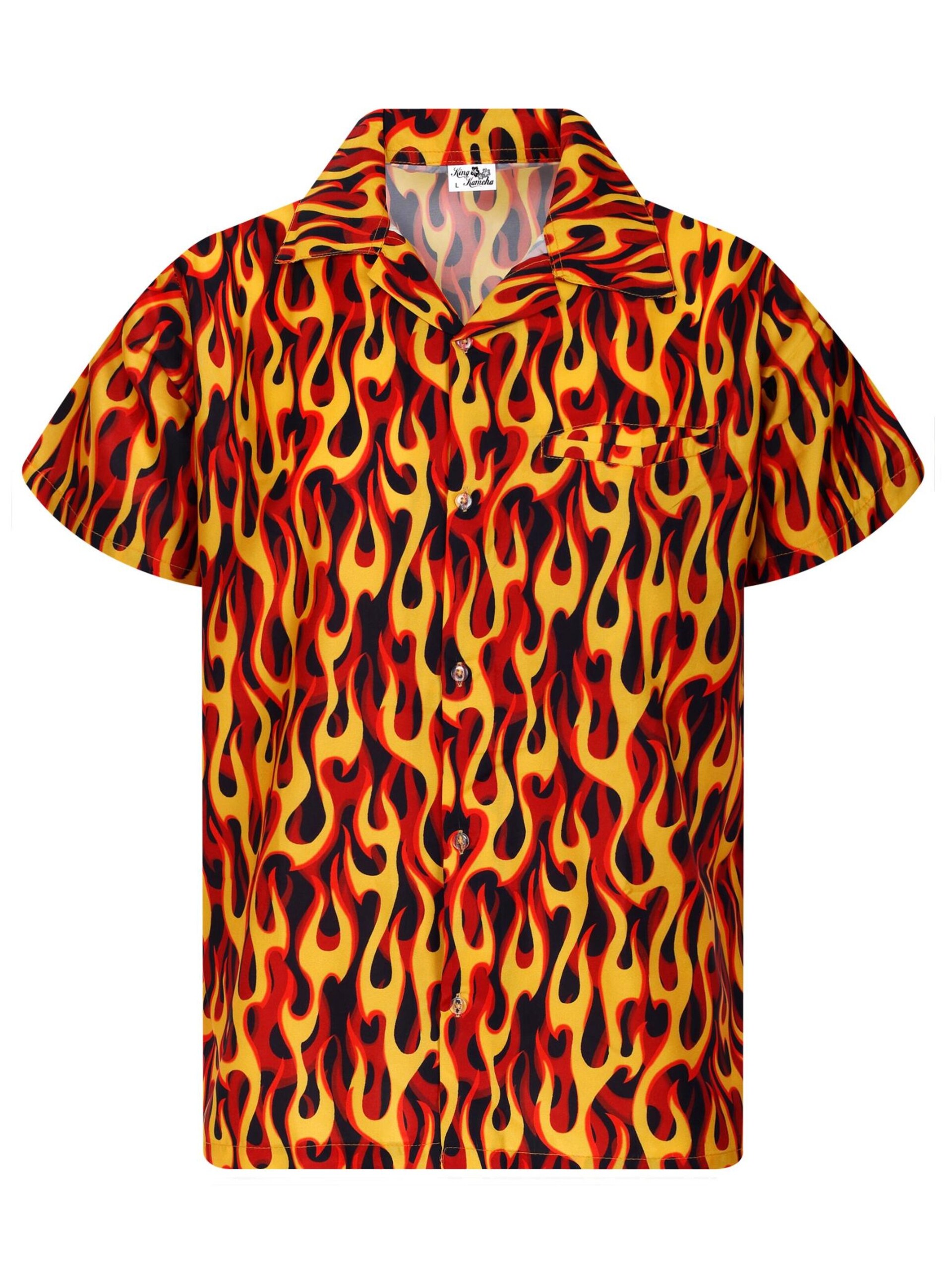 King Kameha T-shirt 'Flames Allover' herr