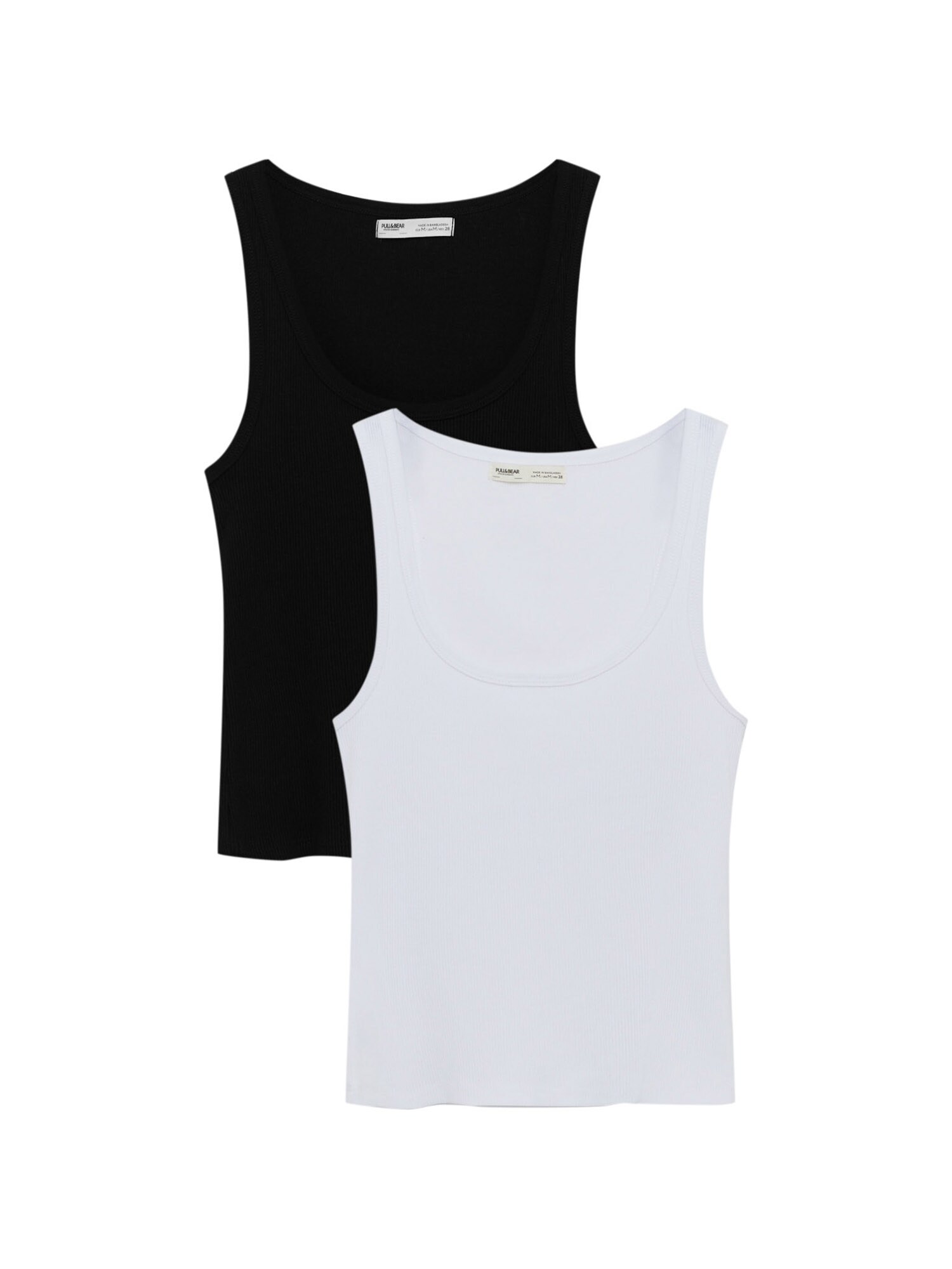 Pull&Bear Top  čierna / biela