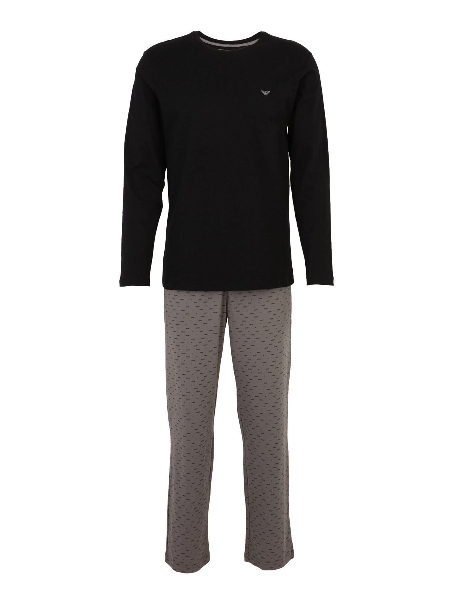 Emporio Armani Pijama lungă  pământiu / negru