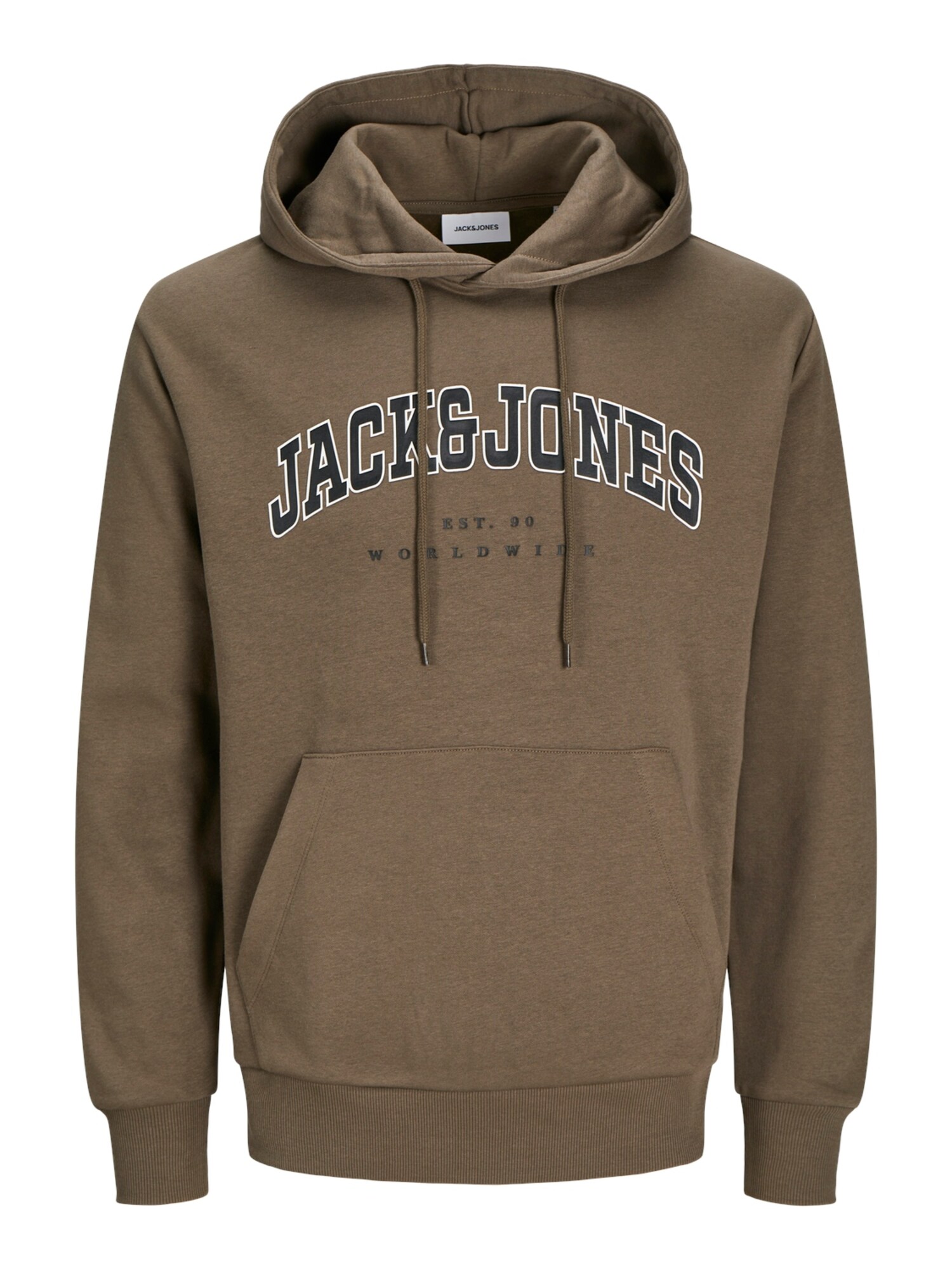 JACK & JONES Mikina 'JJECALEB'  hnedá / čierna / biela