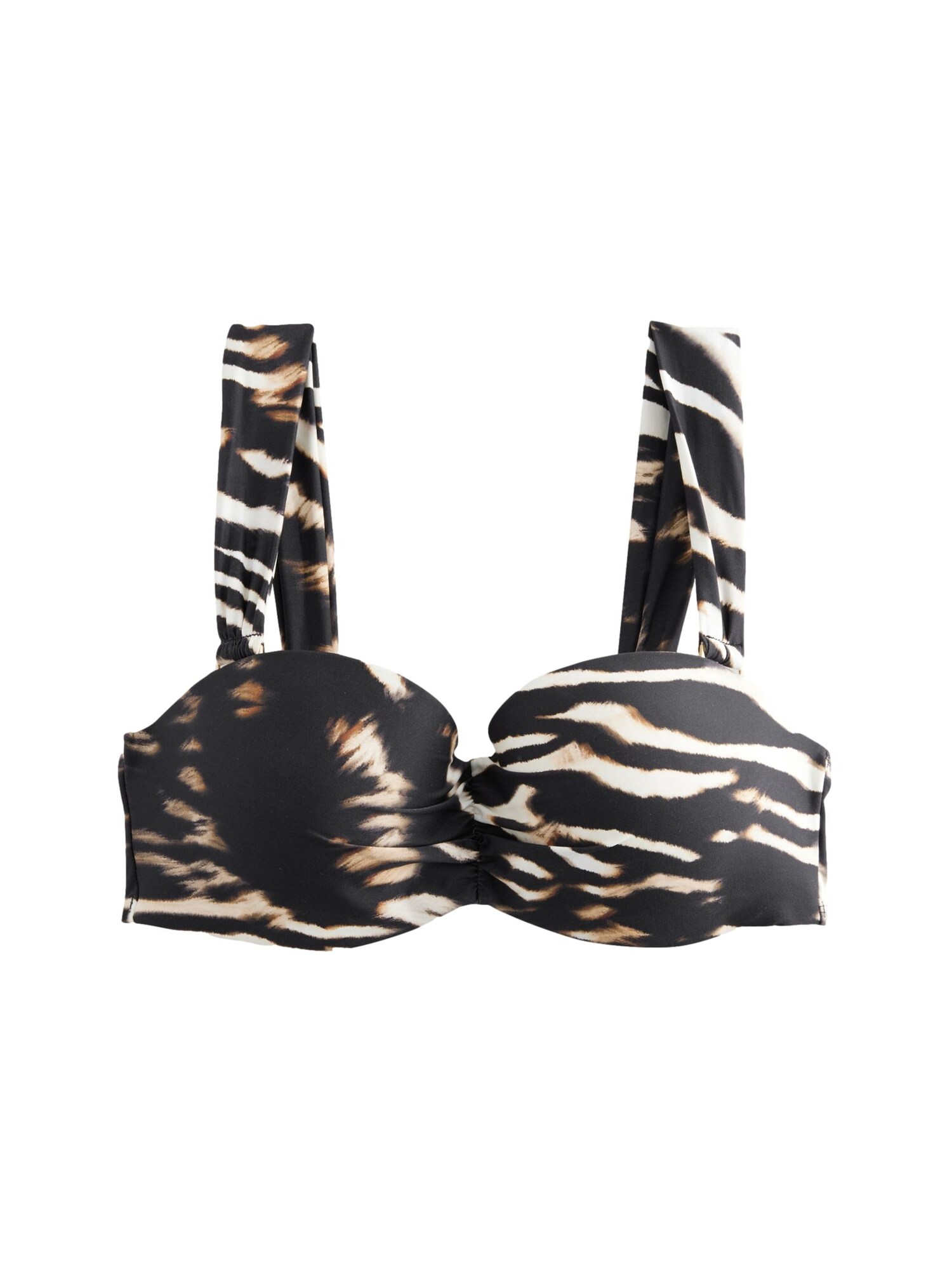 Next Sutien costum de baie Kew  maro deschis / negru / alb natural